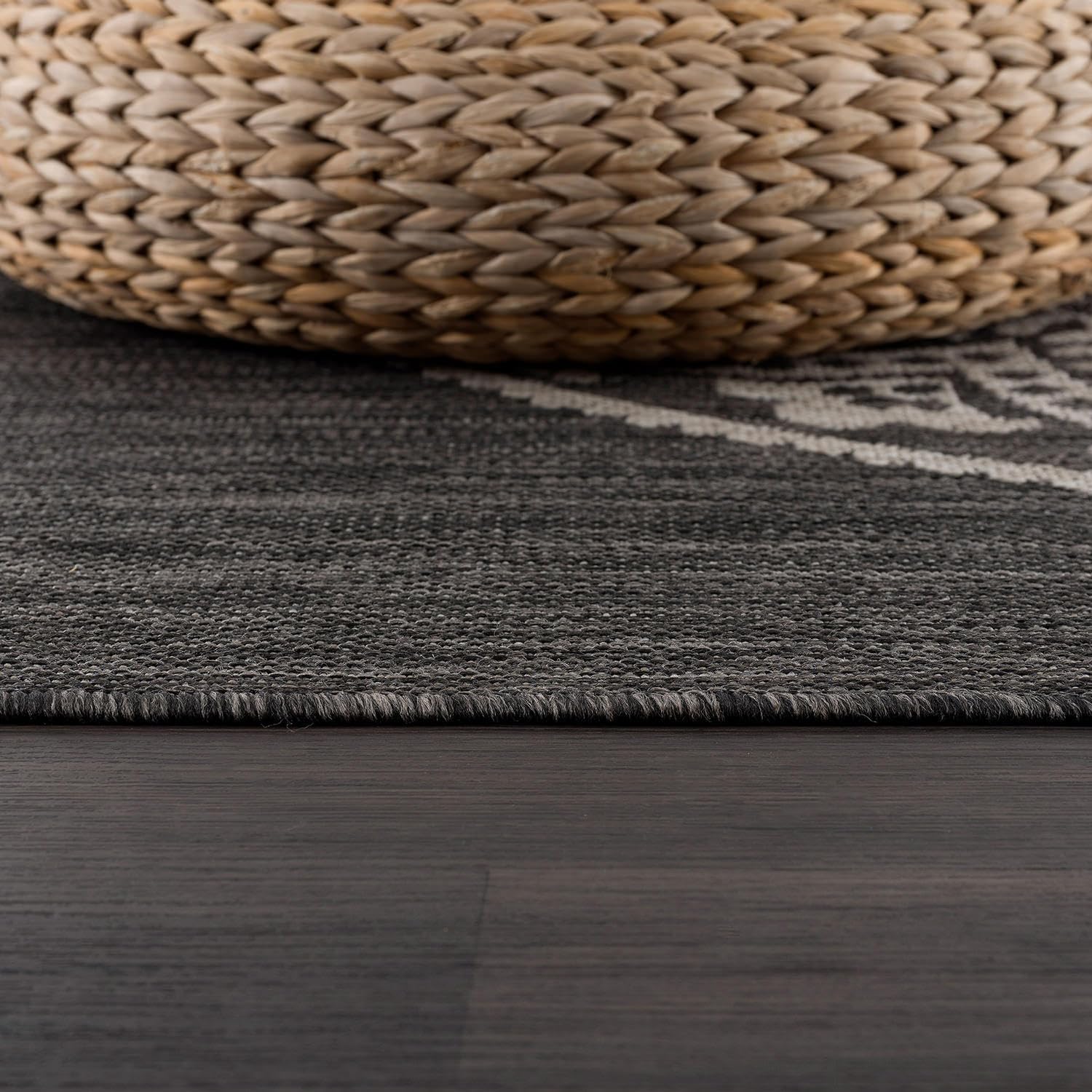 CAMILSON Outdoor Rug 9x12 Modern Area Rugs for Large Indoor and Outdoor Patios and Porches - Washable, Non-Shedding, Easy-to-Clean Outside Carpet (9 x 12, Medallion - Dark Grey/Light Grey)
