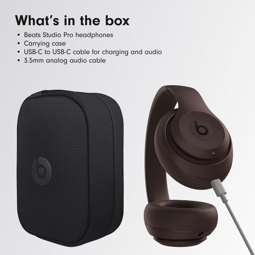 Beats Studio Pro Premium Wireless Over-Ear Headphones- Up to 40-Hour Battery Life, Active Noise Cancelling, Great for Travel & Commuting, USB-C Lossless Audio, Apple & Android Compatible - Deep Brown