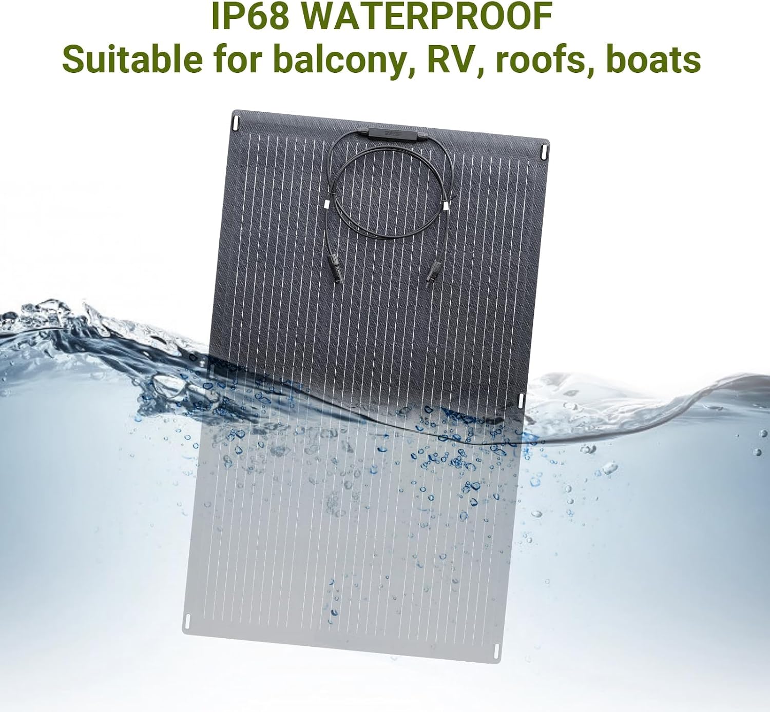ALLPOWERS SF200 200W Flexible Solar Panel, Ultra-Thin 3mm Bendable Monocrystalline Solar Charger, 25% Efficiency IP68 Waterproof for RV Roof, Camping, Marine Use