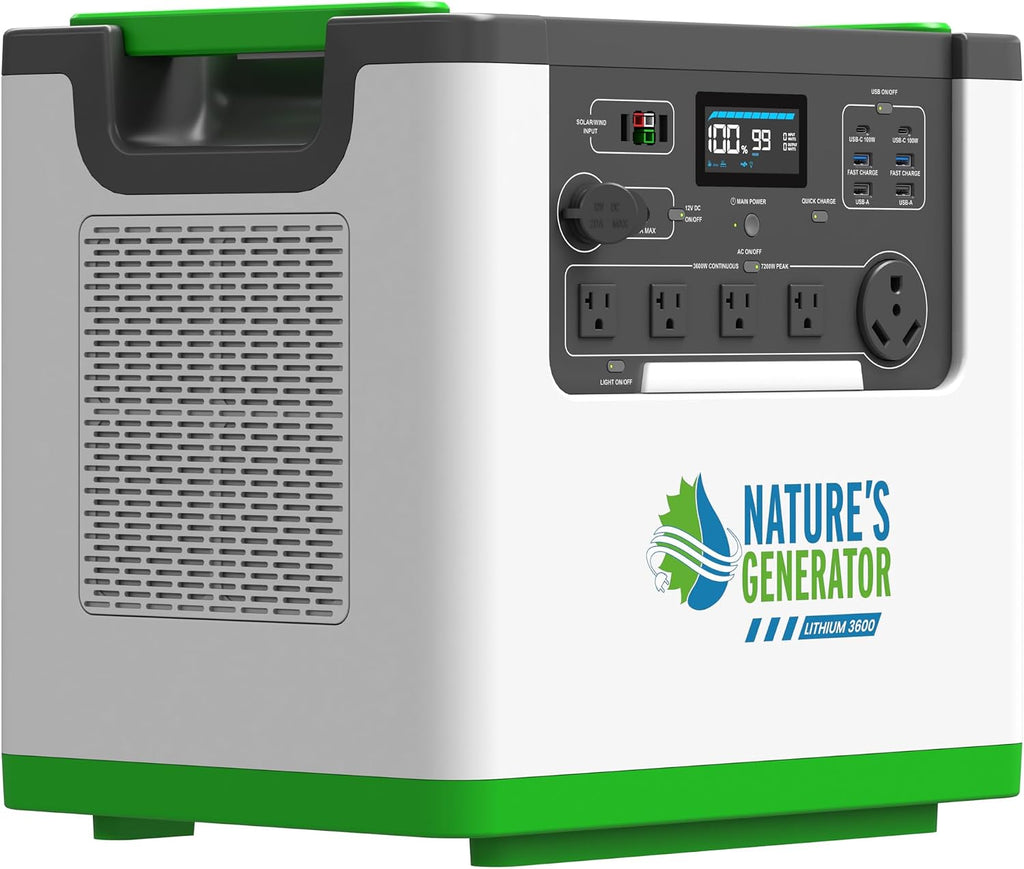 Nature's Generator Lithium 3600 Gold Pro,1 x Lithium 3600 + 2x 410 Panels + 50' Cable