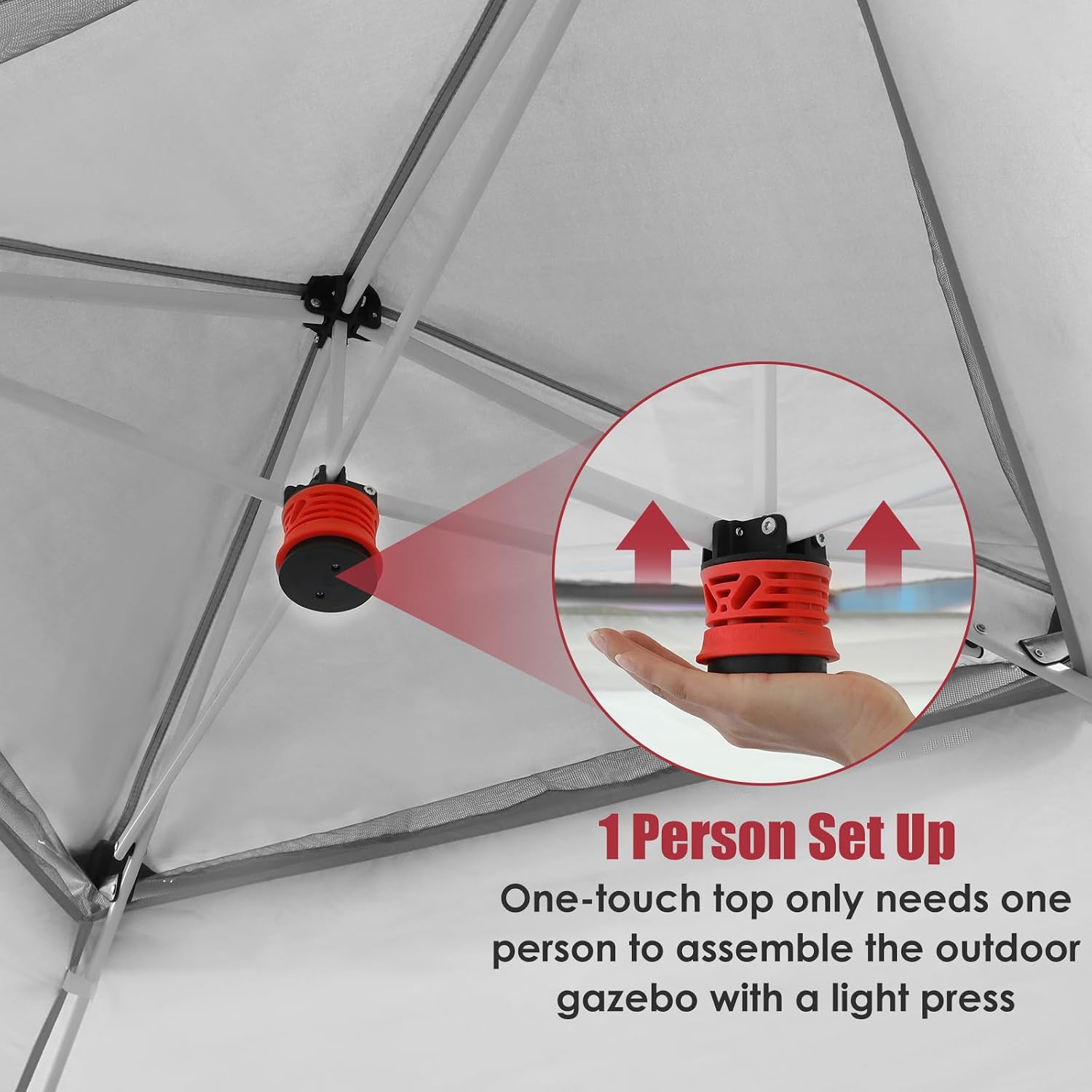 Arlopu Pop Up Gazebo Tent, Outdoor Instant Canopy, Easy Set-up Folding Shelter with Netting, Metal Frame, Screened House Shade Vented for Patio, Lawn, Party, Backyard, Garden (Burgundy, 13FT×13FT)