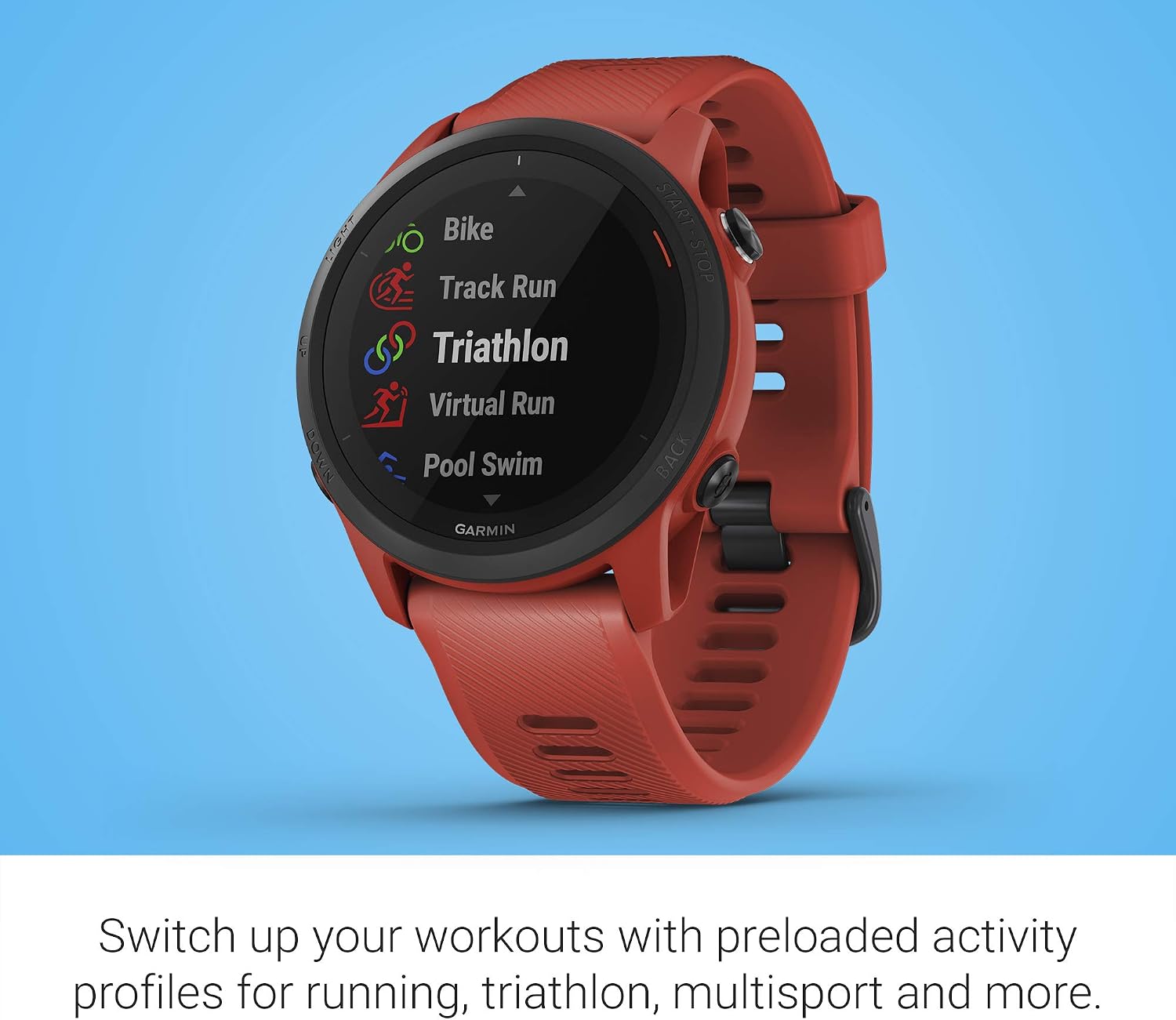 Garmin Forerunner 745, GPS Running Watch, Detailed Training Stats and On-Device Workouts, Essential Smartwatch Functions, Red (Renewed)