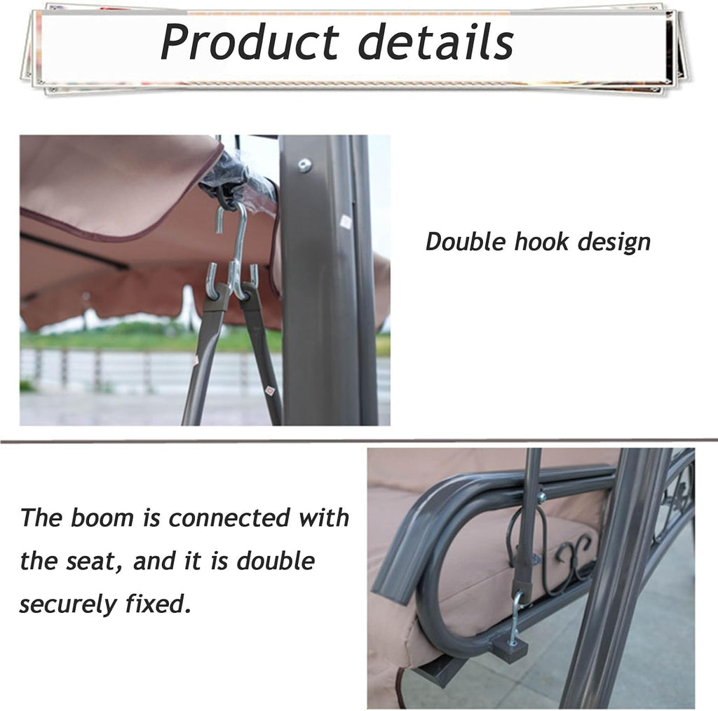 Outdoor Courtyard Porch Swing Iron Swing Hanging Chair Rocking Chair Hammock Swing Chair Suitable for Garden Poolside (
