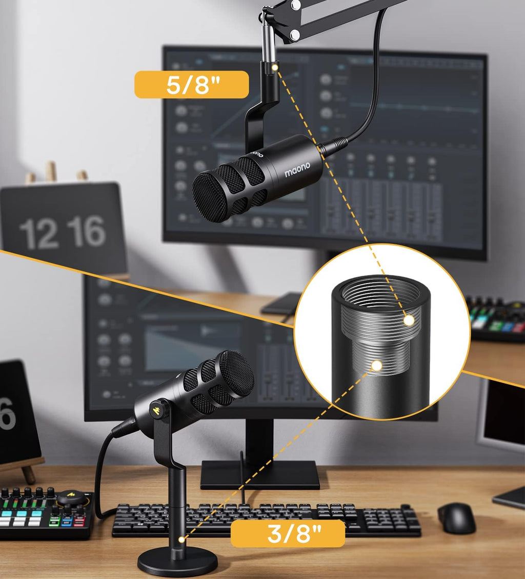 MAONO Gaming Podcast Equipment: Gaming Mixer with Dynamic Mic and 3.5 mm Monitor Headphones for Gamer, Youtuber, Podcaster
