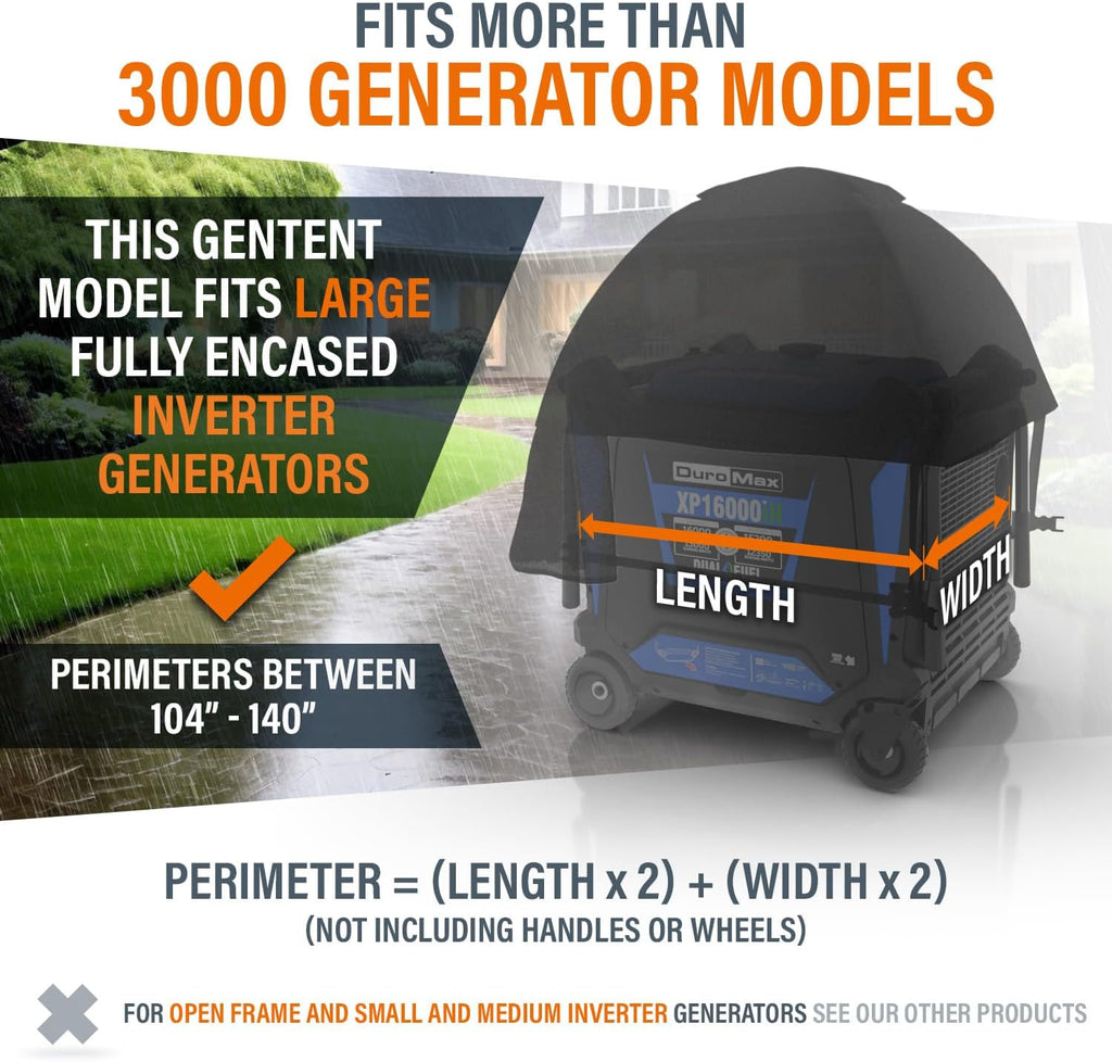 GenTent XL Inverter Running Cover – Generator Tent for Larger Encased Inverters (Gray, XL - Extreme)