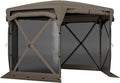 Outsunny Pop Up Gazebo Screen Tent House, 11 x 11ft with UPF30+ Removable Roof Cover, 4 Roll-up Wind Panels and Carry Bag for Camping, Patio, Backyard, Lawn, Brown