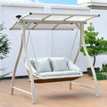 Garden Porch Swing Outdoor Swing Chair Solar cast Aluminum Hanging Chair Rocking Chair Swing Bed Suitable for Garden Poolside (