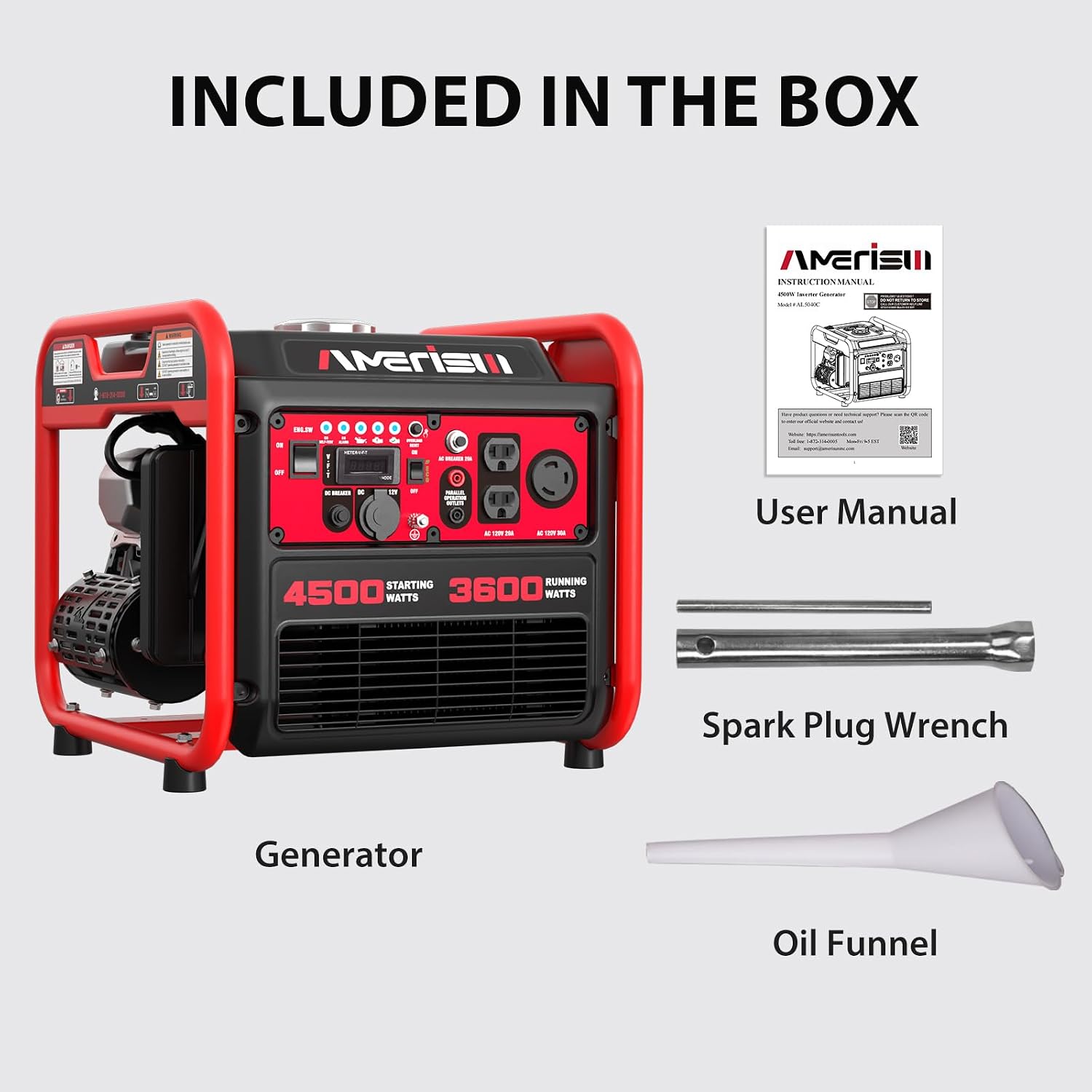 AMERISUN 4500 Watt Inverter Portable Generator With CO Protection, RV Ready (AL5040C)