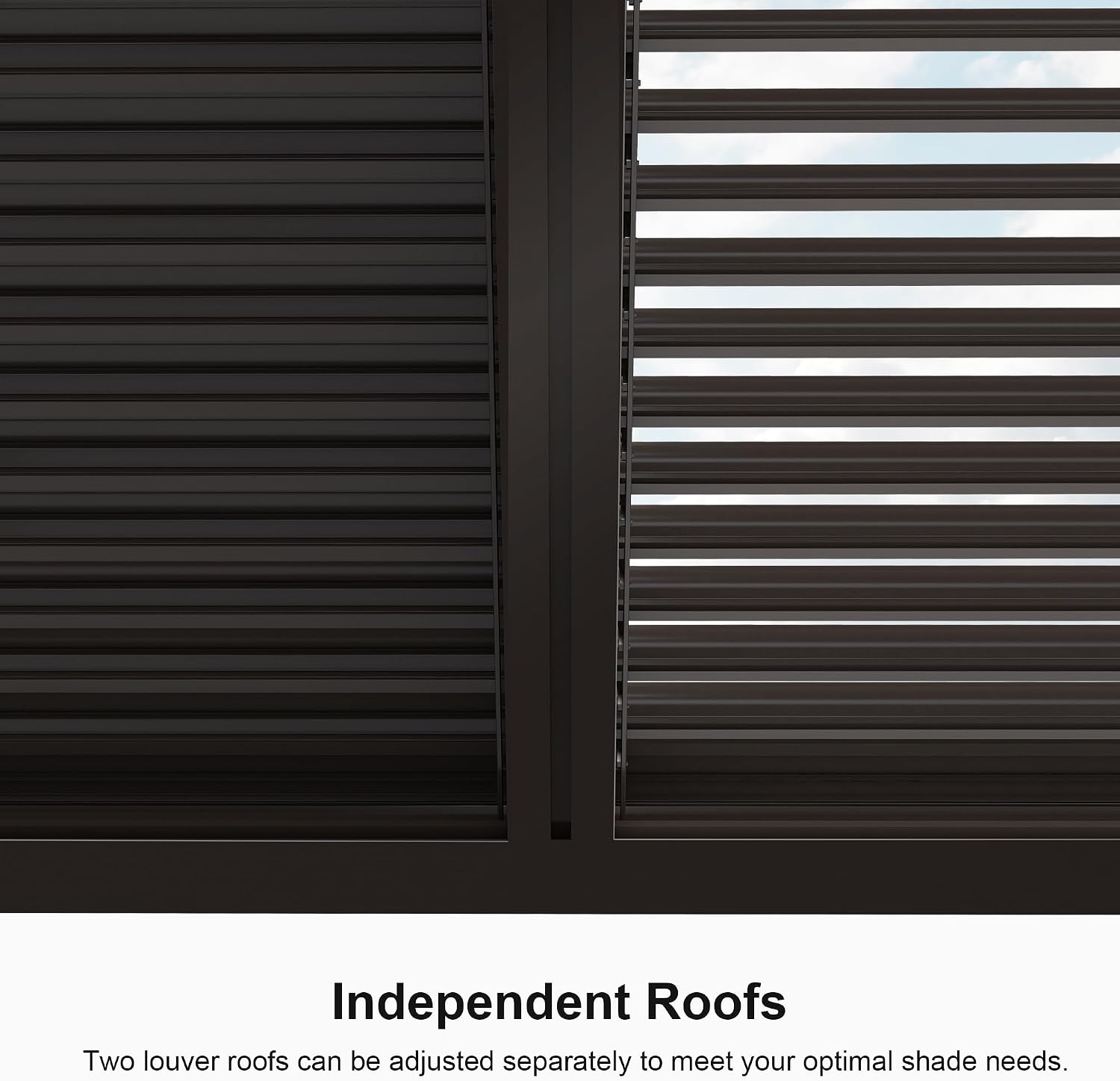 PURPLE LEAF Outdoor 10'x14' Louvered Pergola Adjustable Aluminum Canopy Retractable Metal Roof for Deck Patio Outside Backyard Hardtop Gazebo Sun Shade Bronze