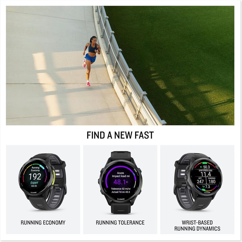 Garmin Forerunner 970 (Carbon Gray DLC Titanium/Translucent Black) Premium GPS Running & Triathlon Smartwatch - Bundle with PlayBetter Wireless Earbuds & HD Screen Protectors