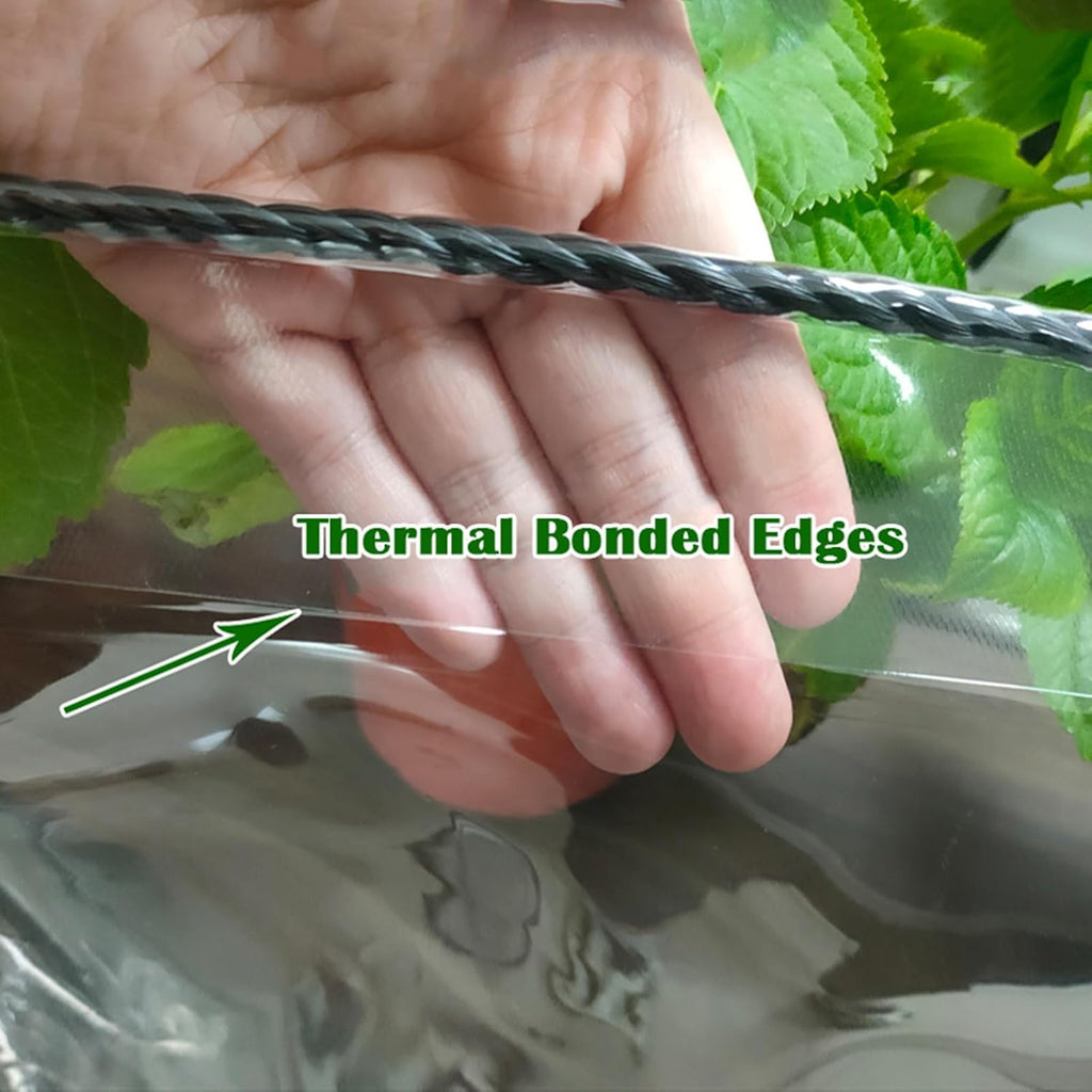 Clear Tarps with Grommets, PVC Plastic Tarpaulin Sheet Cover Panel, Transparent Tarp Curtains Vinyl Enclosure Panels for Patio, Porch, Pavilion, Henhouse Rainproof Covering(6.6x20ft/2x6m)