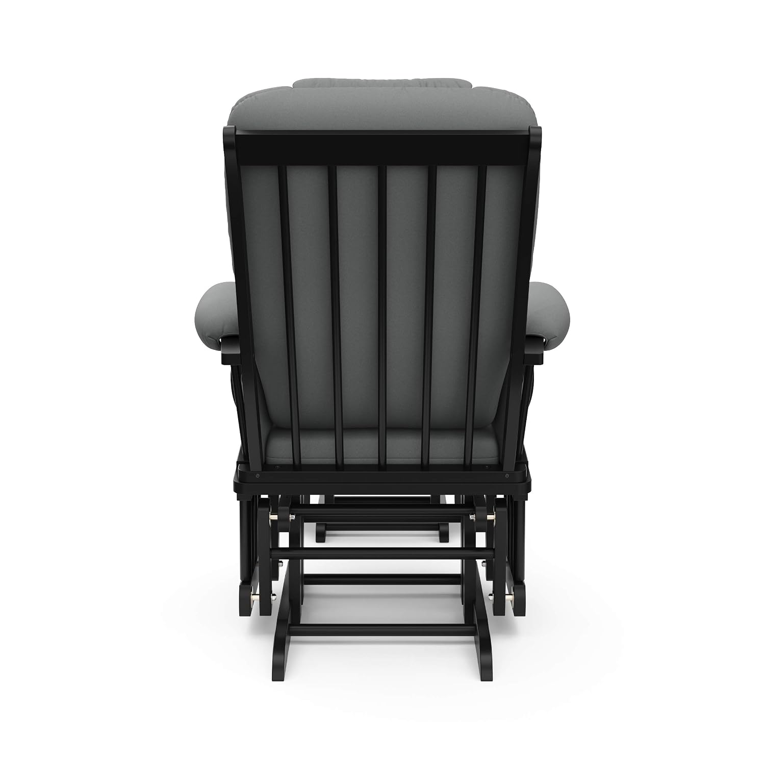 Storkcraft Tuscany Glider with Ottoman (Black/Gray) — GREENGUARD Gold Certified, Bonus Lumbar Cushion Included, Solid Wood Base, Smooth Motion, Award-Winning Nursery Rocking Chair, Glider and Ottoman