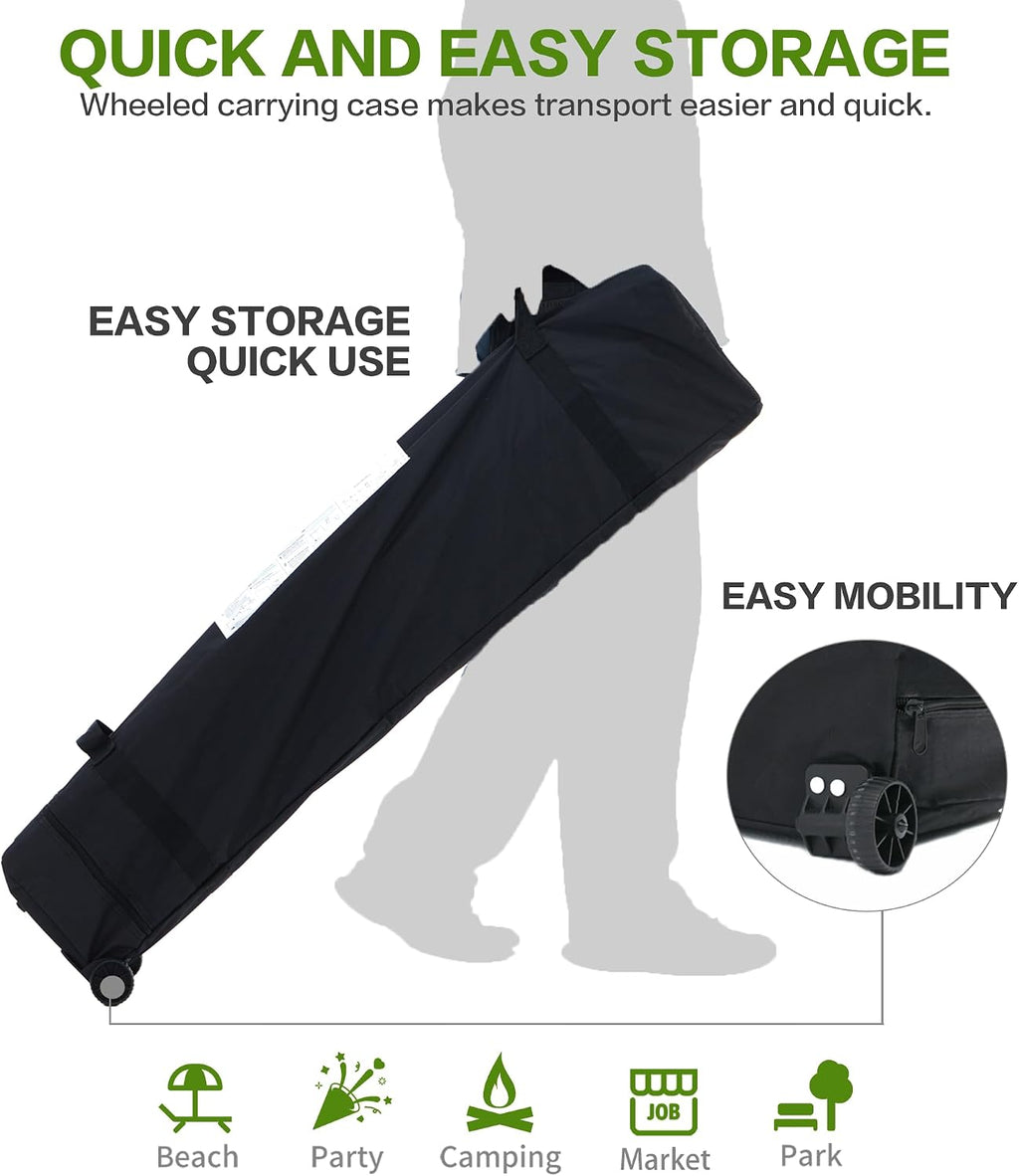 Tunbne 10'x10' Pop Up Canopy Tent with 1 Sidewall and 6 Pockets, One Push Setup, Instant Shade Tent with Vented Roof for Beach Patio Outdoor, Case, 8 Stakes, 4 Ropes, 4 Sandbags (Royal Navy, 10x10)