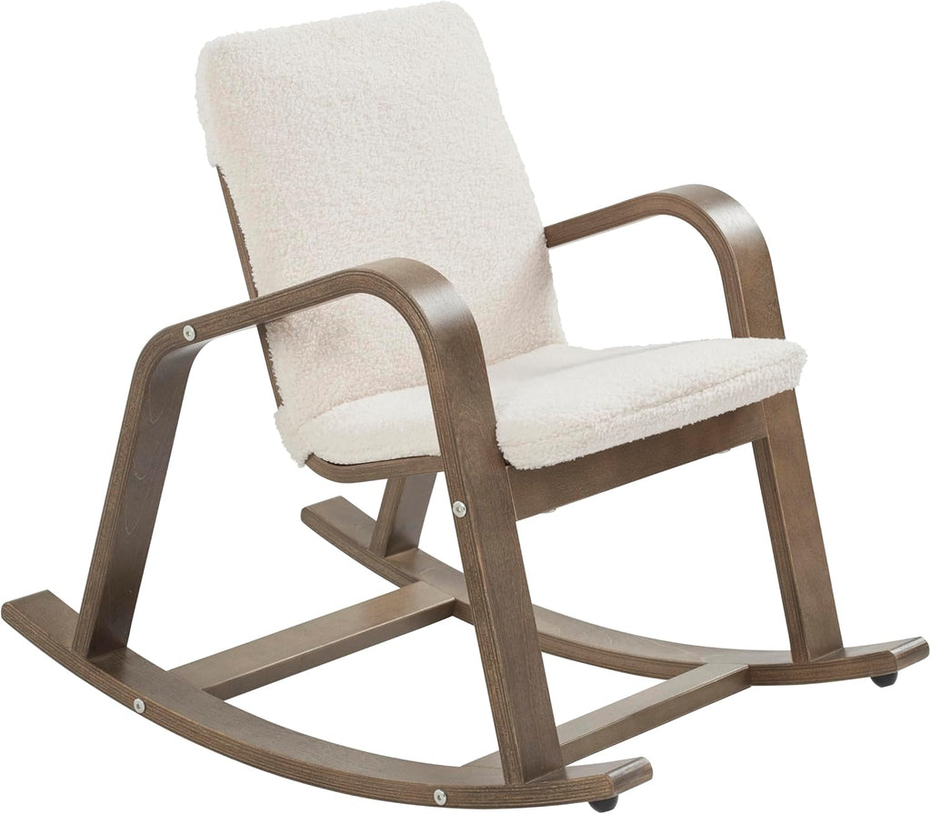 ECR4Kids Bentwood Reading Rocking Chair with Armrests and Cushion, Montessori Furniture, Grey Wash