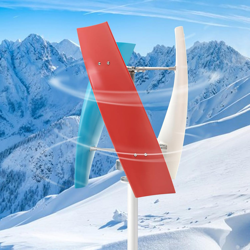 Wind Generator, 400W 12V 3 Blade Vertical Wind Turbine Generator Vertical Axis Wind Turbine Vertical Wind Generators Kit Wind Power Generators w/Controller for Home, Business, Ships