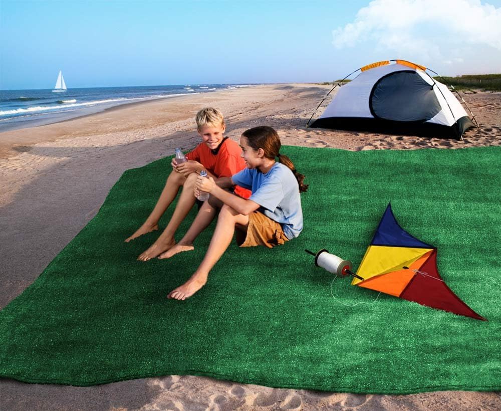 House, Home and More Outdoor Turf Rug - Green - 10 Feet X 20 Feet