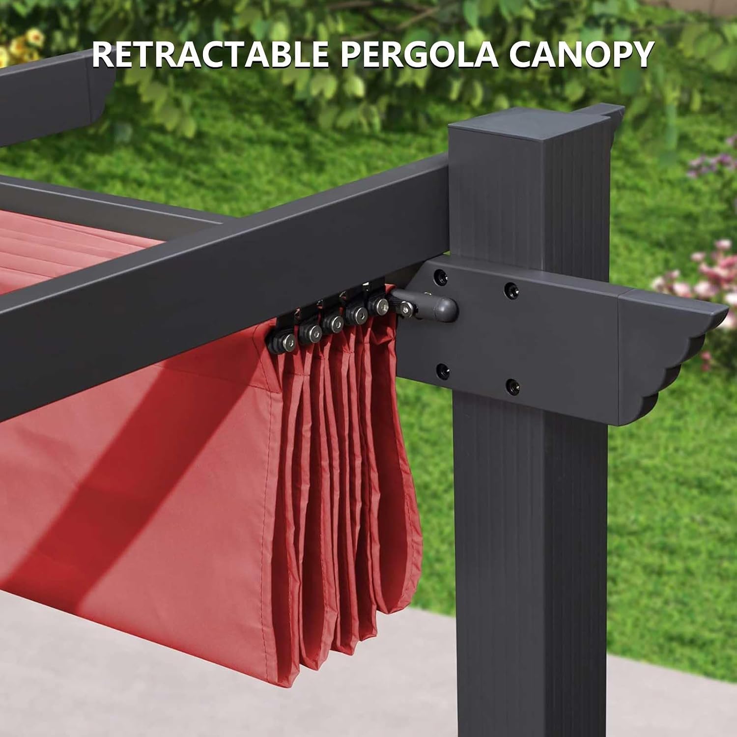Pergola Shade Cover Replacement Canopy Top Compatible with 10 X 10 ft 6-Bar Pergola Frames - Red (Canopy Size 116' W x 95' L, Canopy Top Only)