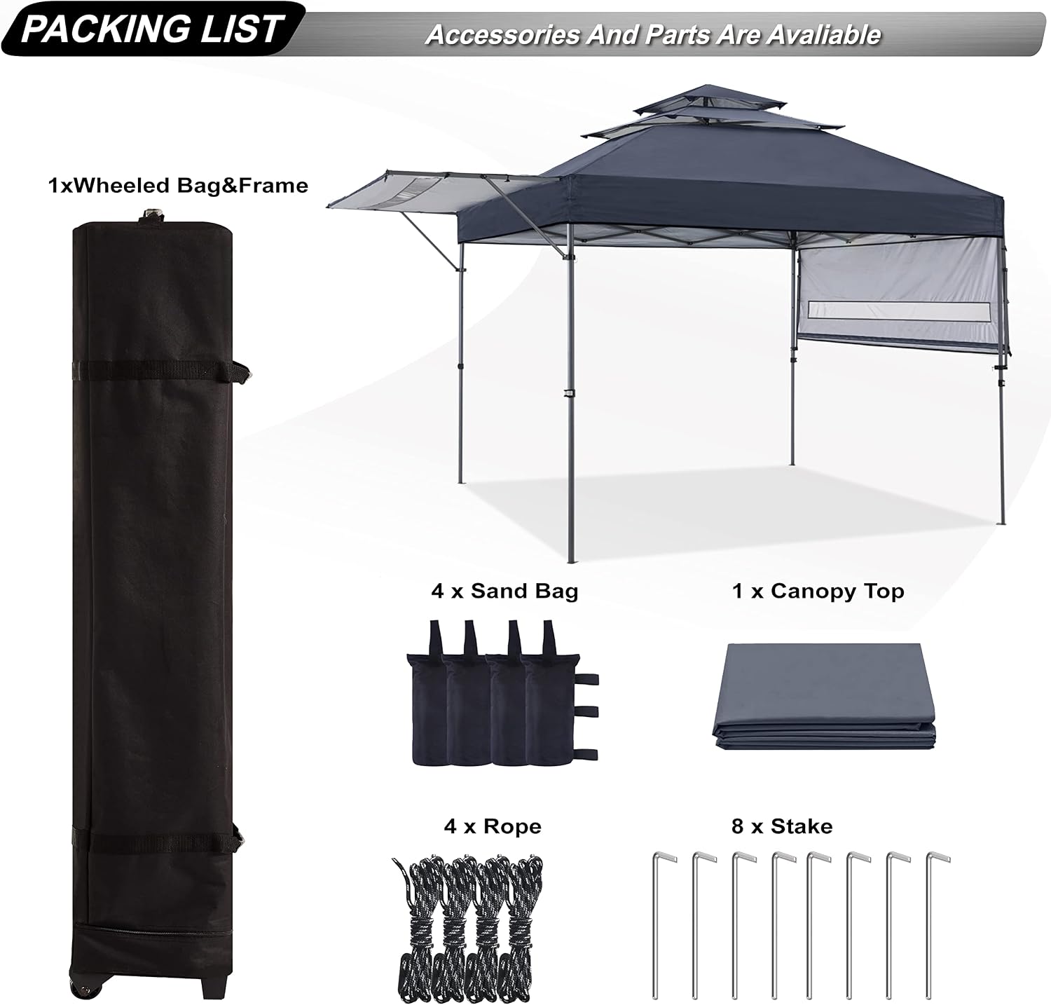 ABCCANOPY Pop Up Gazebo with 3-Tier Canopy