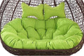 2 Person Egg Chair Cushion Replacement Double Hanging Rattan Chair Cushion Hanging Rocking Chair with 2 Adjustable Headrests Hanging Mattress for Patio Garden Furniture(M)