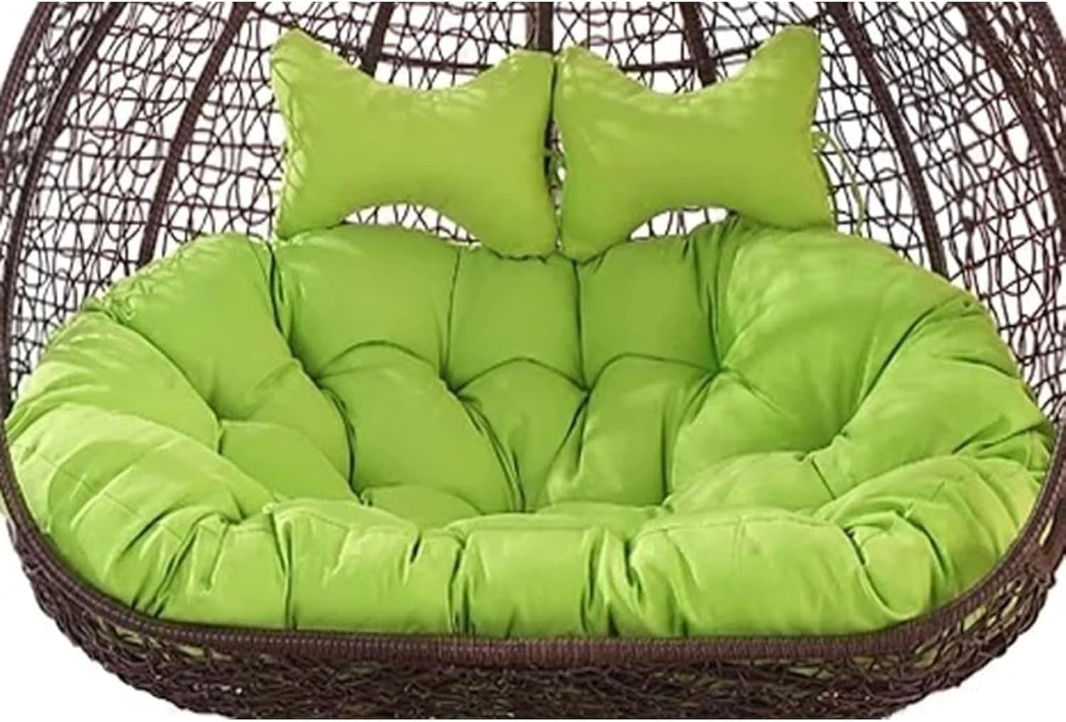 2 Person Egg Chair Cushion Replacement, Double Hanging Rattan Chair Cushion, Hanging Rocking Chair with 2 Adjustable Headrests, Hanging Mattress for Patio Garden Furniture(A)