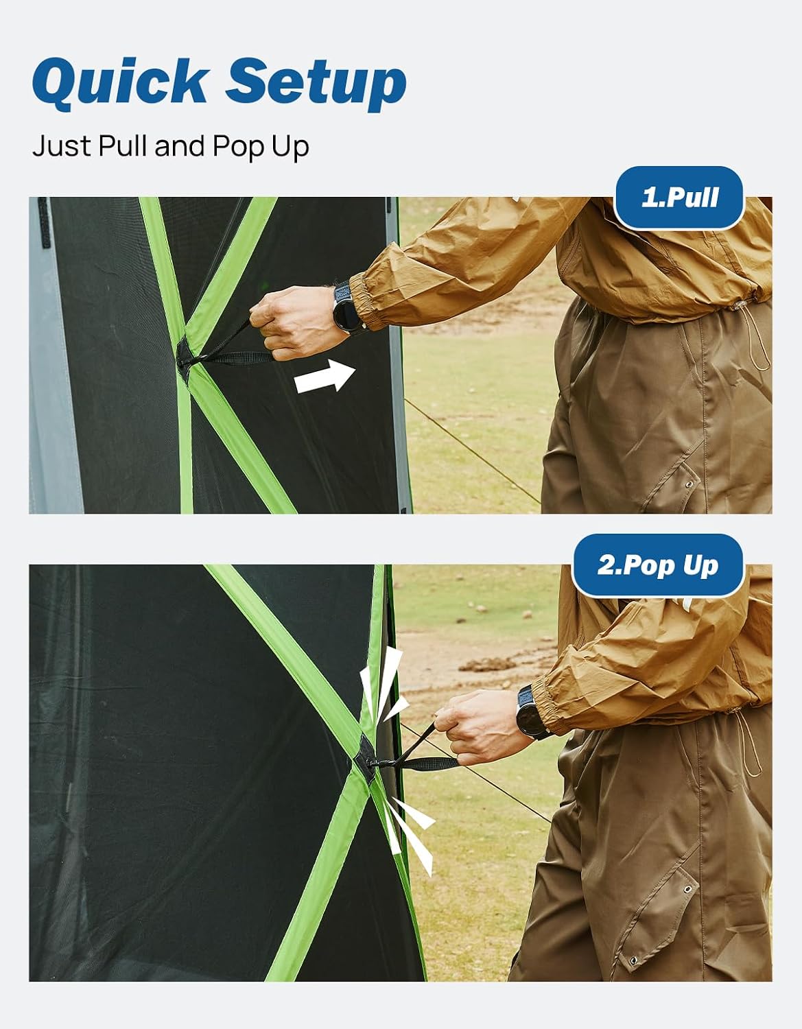 JOYTUTUS Dual-Use Pop up SUV Tents for Camping, 10x10.5 Ft Big Space 2 Rooms Car Tent, SUV Tailgate Tent for Family Camping, 5 Sides Canopy, Portable Carry Bag