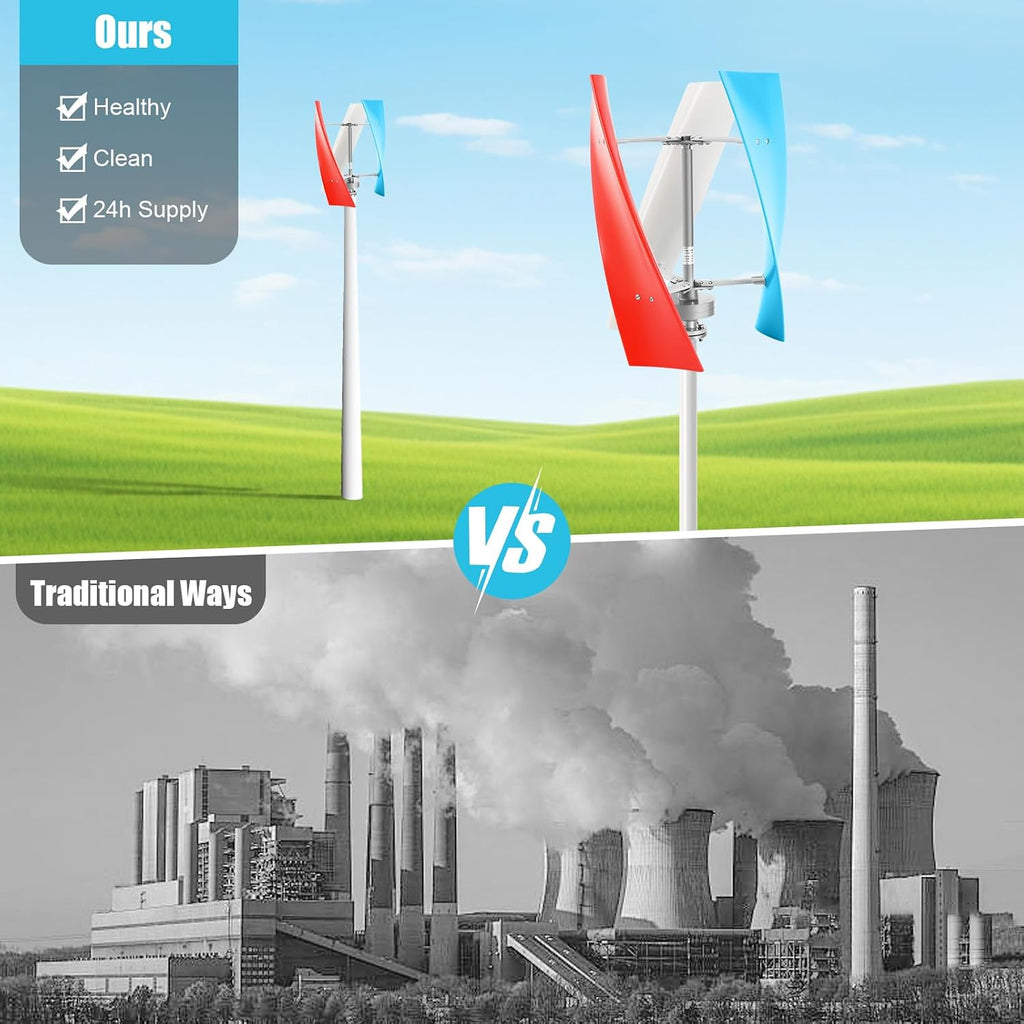 400W Wind Turbine Generator Kit, 3 Blades Wind Power Generator with Controller, 12V Vertical Axis Wind Turbine Generator Kit for Home, Boats, Street Lighting