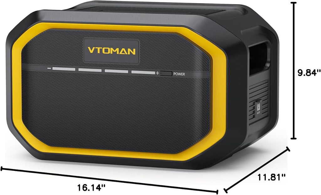 VTOMAN FlashSpeed 1500 Extra Battery, 1548Wh Large Capacity LiFePO4 Battery with BMS Protection for Camping, Home Backup, Suitable for FlashSpeed 600/1000/1500 Portable Power Station Expand Capacity