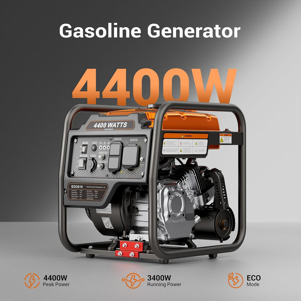 Efurden 4400-Watts Portable Inverter Generator, Open Frame Generator Gas Powered, RV Ready, Emergency Home Backup, with ECO Mode