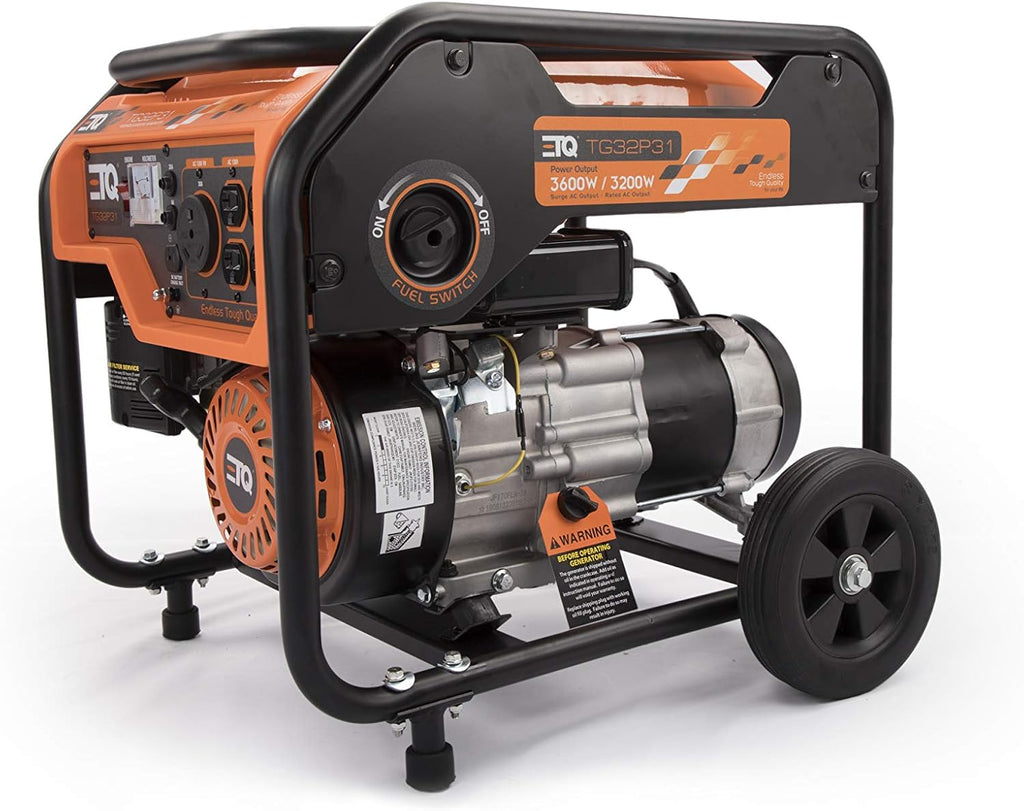 ETQ Tough Quality 2000/3600Watt Portable Generator - Extremely Quiet - CARB Compliant (3600W gas-powered)
