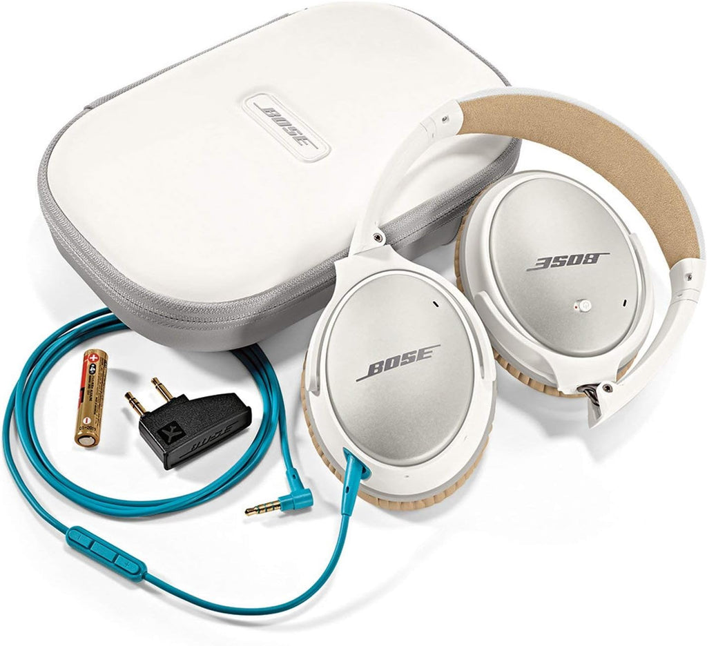 Bose QuietComfort 25 Acoustic Noise Cancelling Headphones for Apple devices, White(wired, 3.5mm) (Renewed)