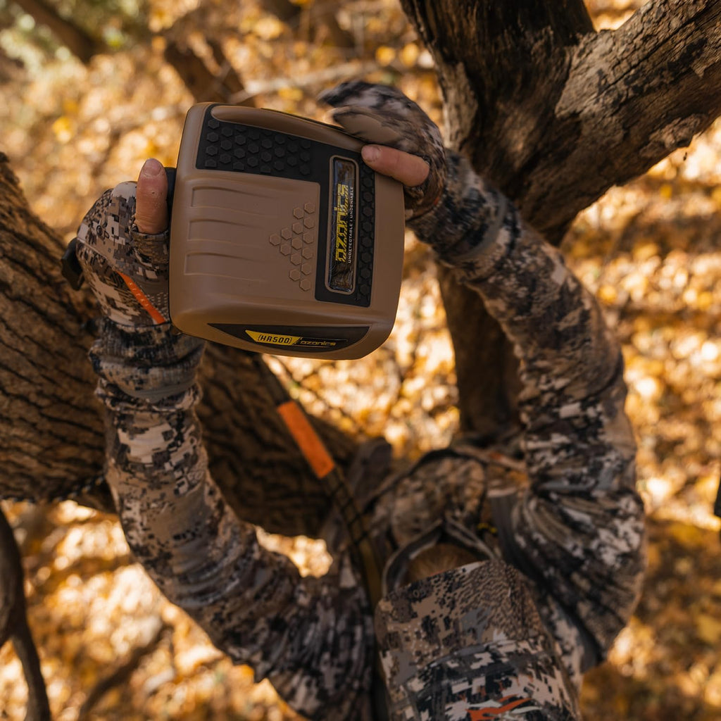 Ozonics HR500 Scent Eliminator with New Hyperboost Mode | Ozone Generator for Hunting with 4 Modes of Operation, Odor Eliminator with Bluetooth Connectivity - XL Battery & Smart Arm Mount Included