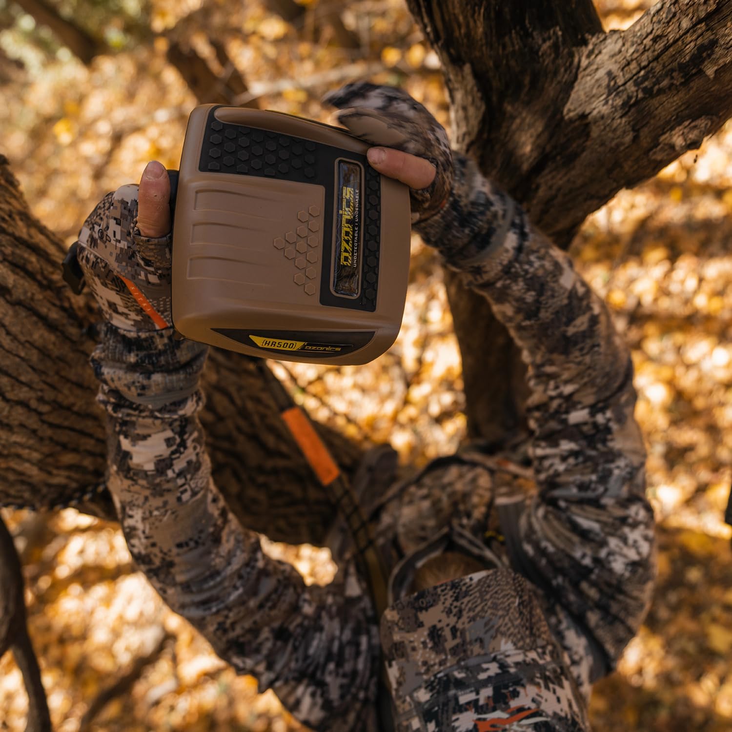 Ozonics HR500 Scent Eliminator with New Hyperboost Mode | Ozone Generator for Hunting with 4 Modes of Operation, Odor Eliminator with Bluetooth Connectivity - XL Battery & Smart Arm Mount Included