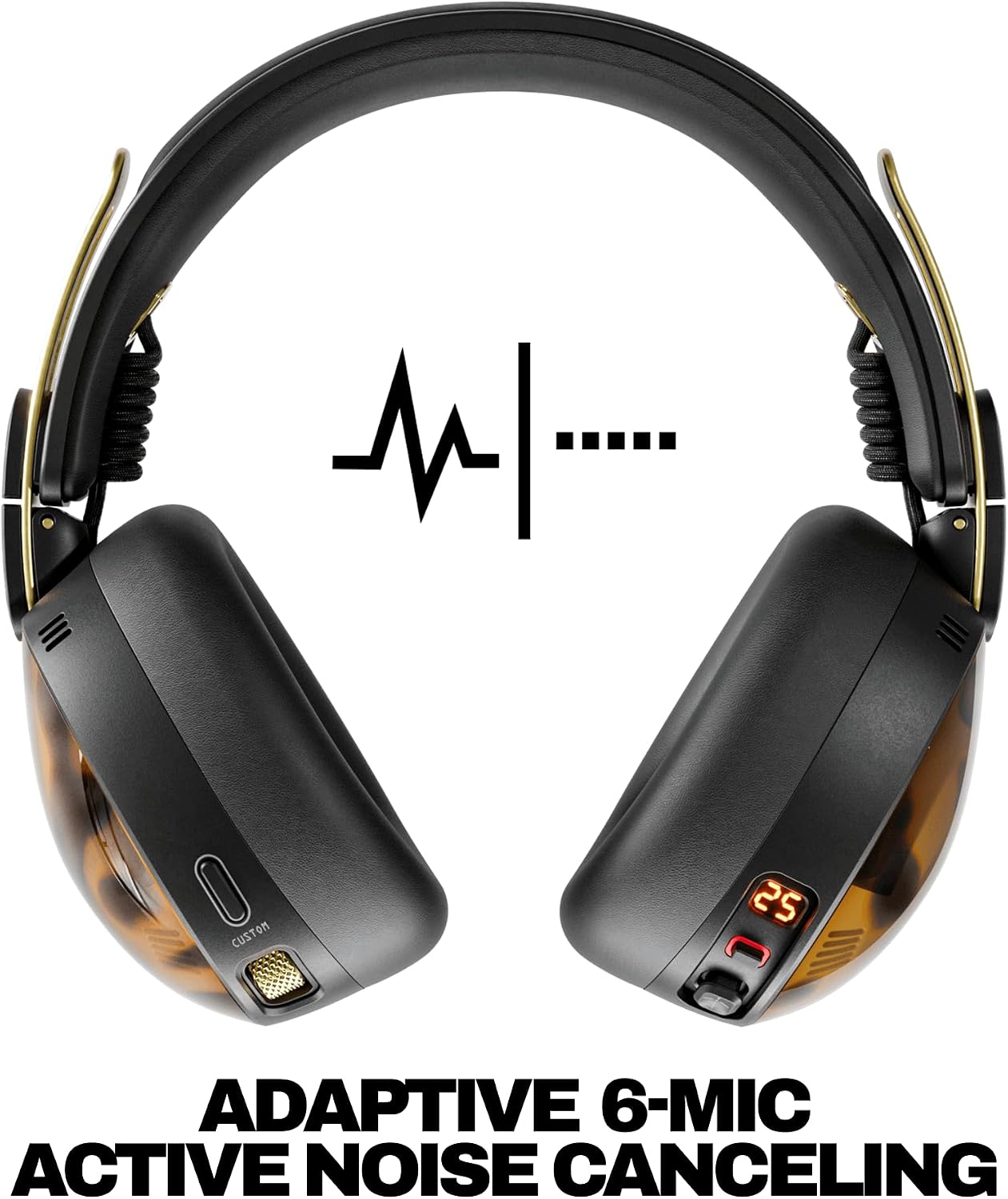 Skullcandy Aviator 900 ANC Wireless Over-Ear Bluetooth Headphones, THX Spatial Audio with Head Tracking, Adaptive Noise Cancelling, Up to 60 Hours Battery, Microphone for iPhone Android - Tortoise