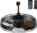 Aoxun 20 Inch Ceiling Fans, Waterproof Outdoor Ceiling Fans with Lights and Remote, LED Dimmable DC Reversible Modern Fandelier with 2 Size Downrods and Hanging Hook for Gazebo, Pergola