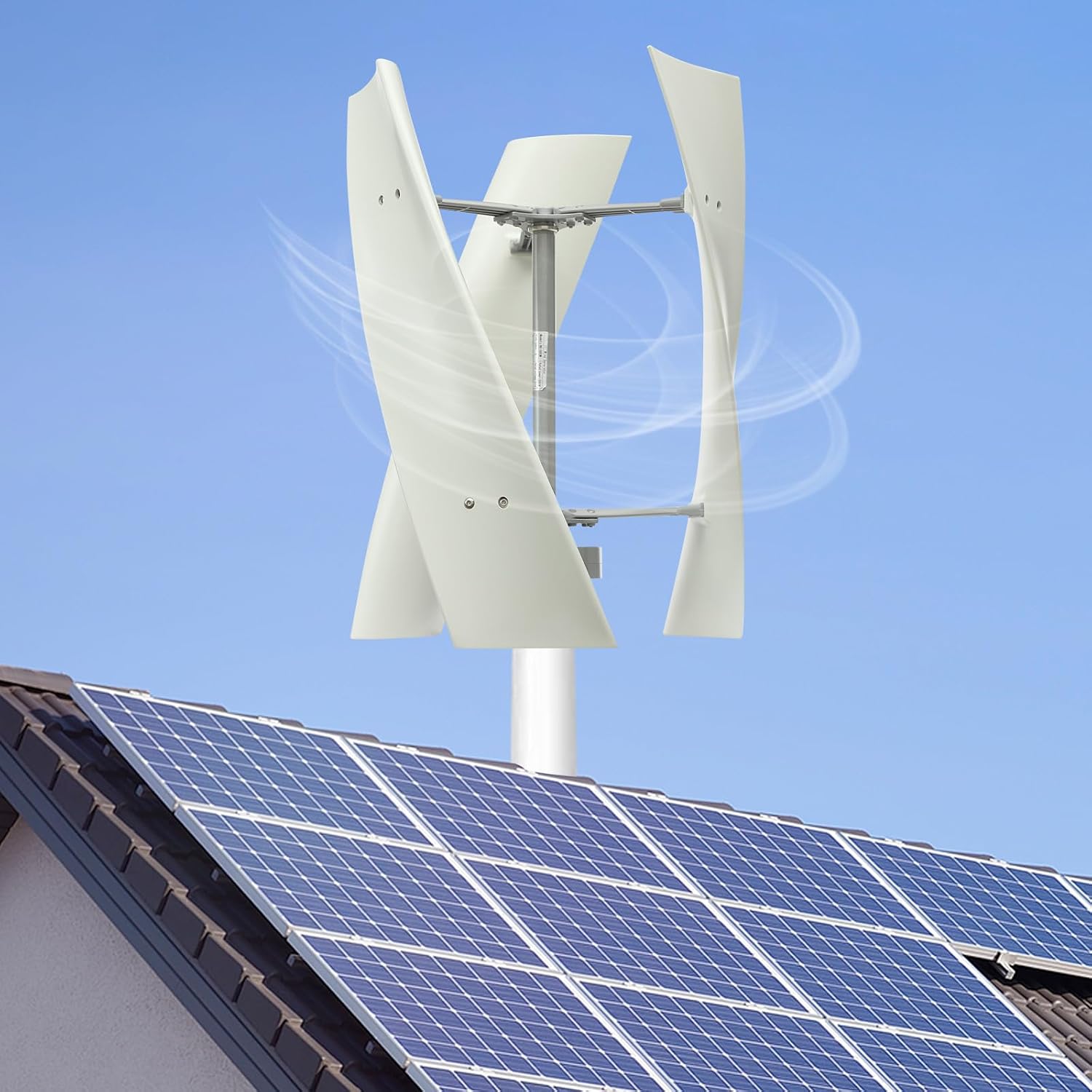 Wind Turbine Generators Kit, 100W 12V/24V 3 Blades Vertical Axis Wind Turbine Generator with Controller, Permanent Magnet Levitation Generator Winds Turbine Kit for Boats (24, Volts)