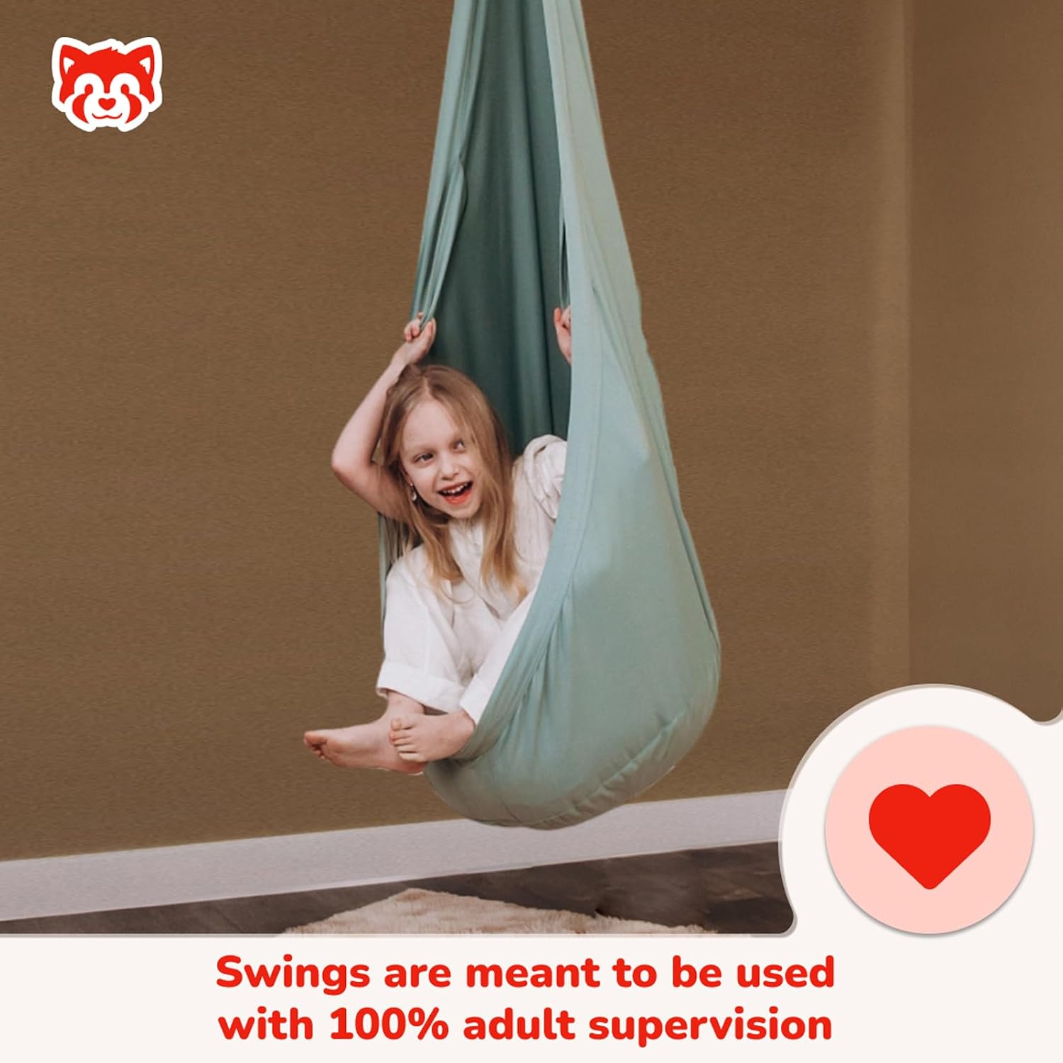 Cocoon Swing for Kids, Indoor Swing, Sensory Swing, Hanging Cocoon for Toddlers, Montessori-Inspired Hammock Chair by Woodandhearts, Made in Ukraine