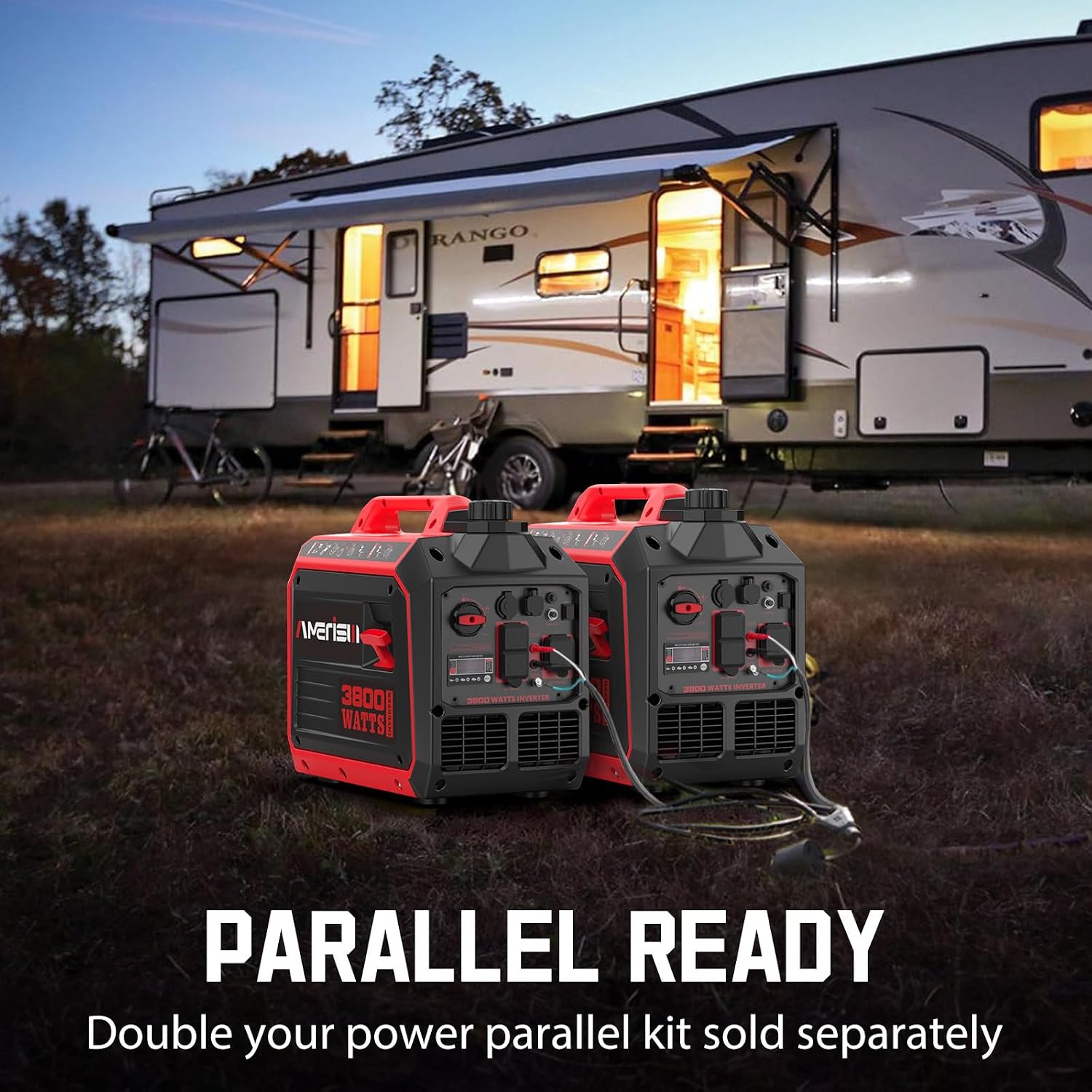 AMERISUN 3800W Inverter Generator, Gas Generator for Home Use Camping RV, EPA Compliant