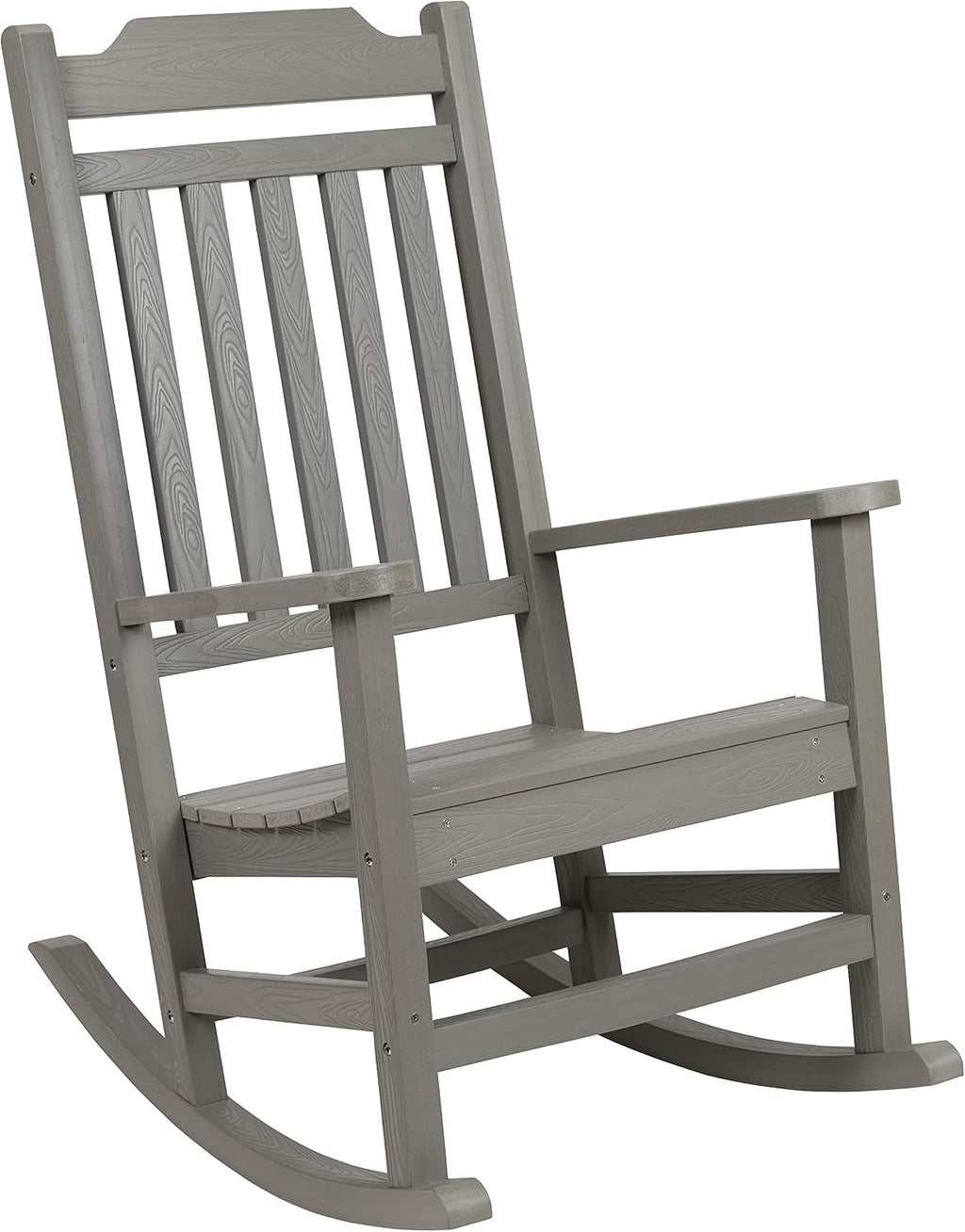Flash Furniture Winston All-Weather Poly Resin Rocking Chair in Gray