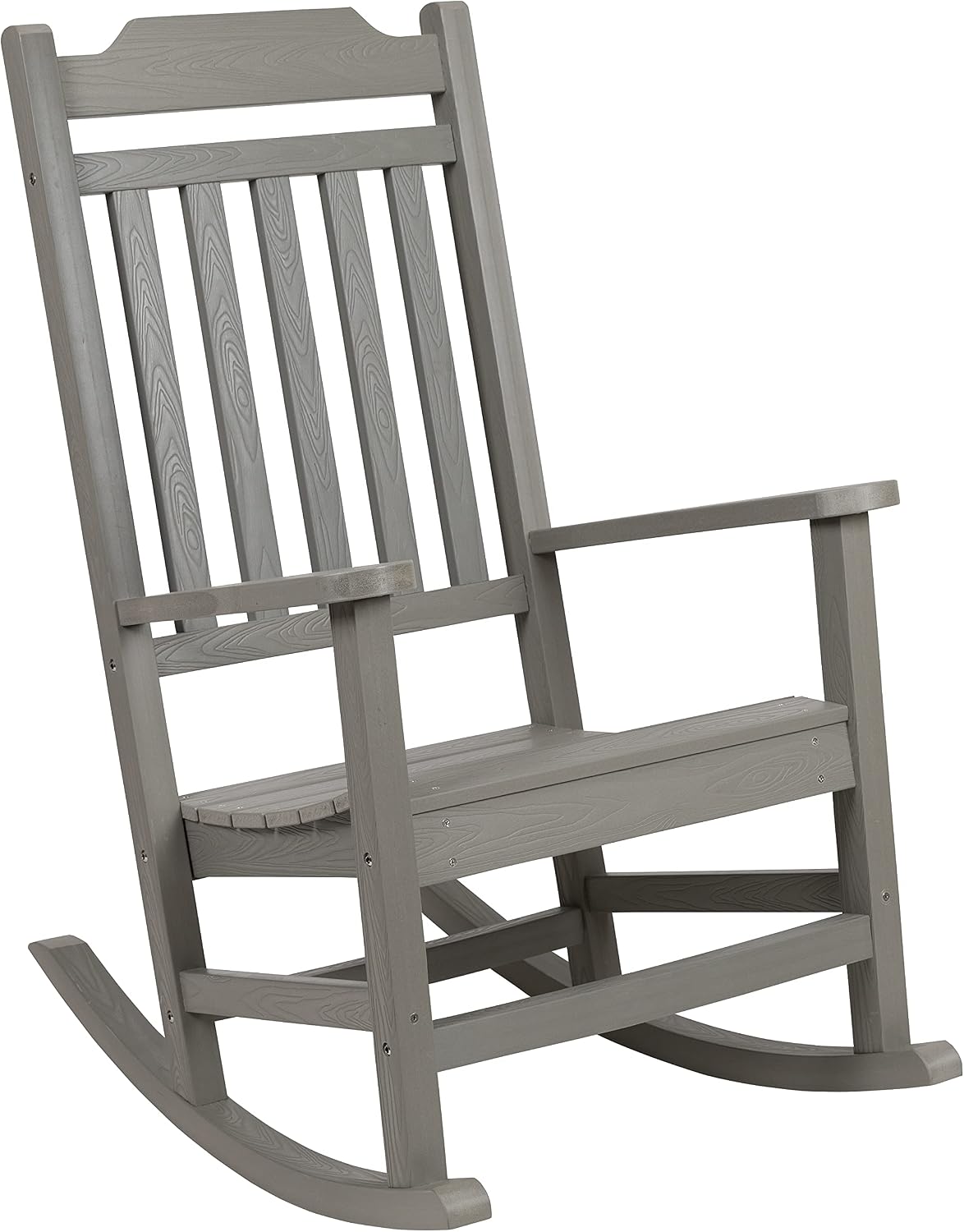 Flash Furniture Winston All-Weather Poly Resin Rocking Chair in Gray