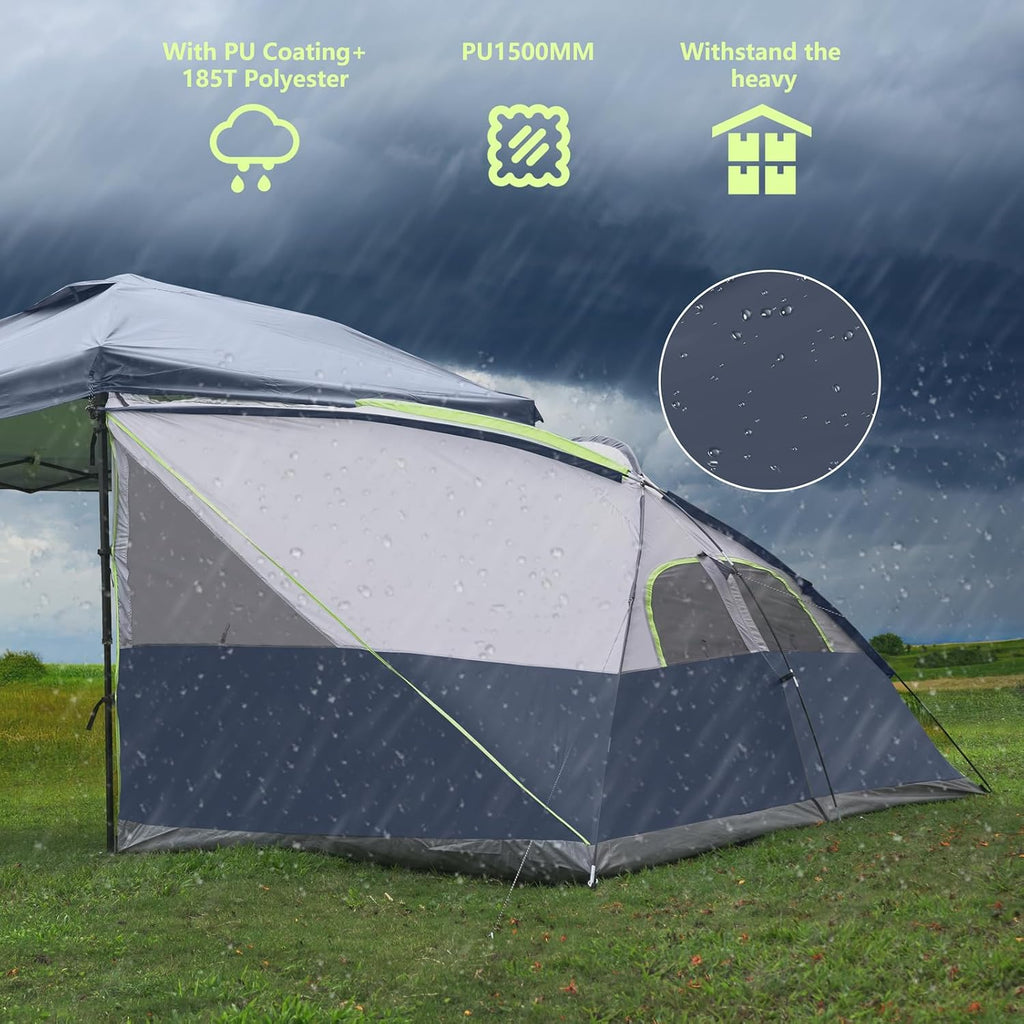 UNP Canopy Side Tent, Camping Cube Tents for Pop Up Canopies,Easy Up Side Tents for 4-Person, Fit with 10'x10' Outdoor Canopy Tent (Dark Blue)