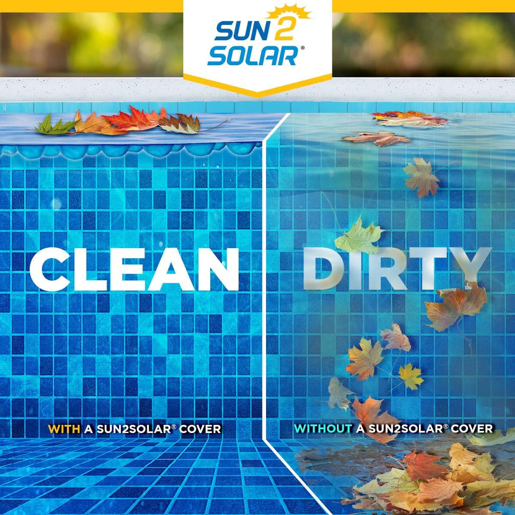 Sun2Solar Blue 16 ft x 32 ft Rectangle Pool Solar Cover | 800 Series | Heat Retaining Solar Blanket | for Heating Rectangular Inground & Above Ground Swimming Pools | Includes 6 Heavy-Duty Grommets