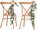 10pcs Wedding Chair Decorations Aisle Floral Swag Artificial Pew Flowers Hanging Garland White & Pink for Ceremony Reception Church Rose Floral Faux Arrangement Party Outdoor Garden Decor