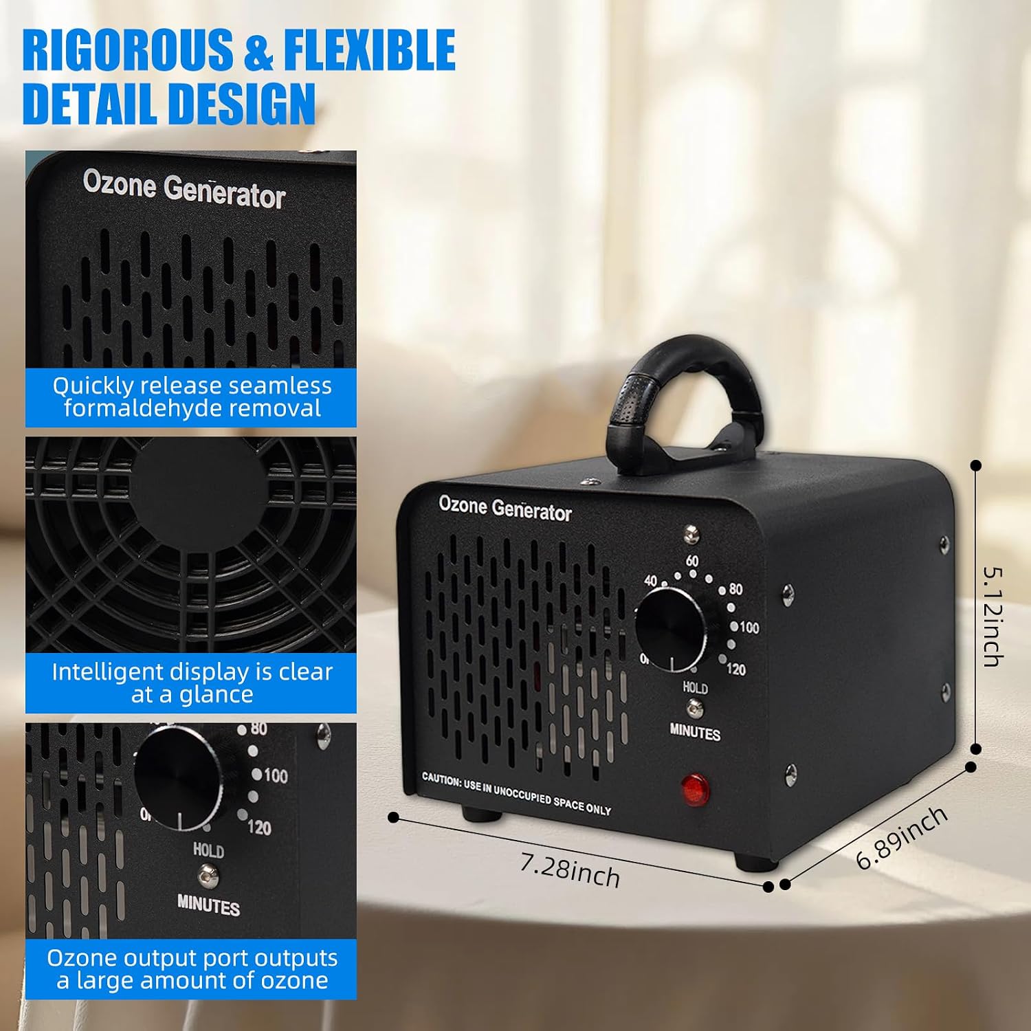 Ozone Generator, O3 Air Purifiers Odor Eliminator, High Capacity Ozone Machine, Ionizer Air Purifier Ozone for Home, Commercial, Industrial (Blue,10000mg/h)