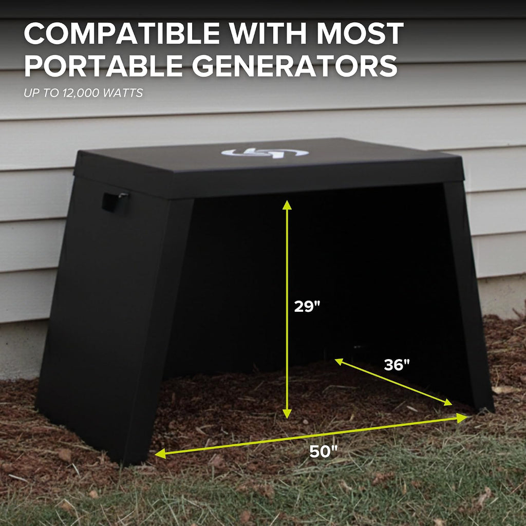 Zombiebox Generator Running Cover & Acoustic Barrier | Heavy-Duty Steel Generator Shelter for Portable Generators up to 12,000W | Outdoor Enclosure & Noise Reduction Tent | Rain & Snow Protection