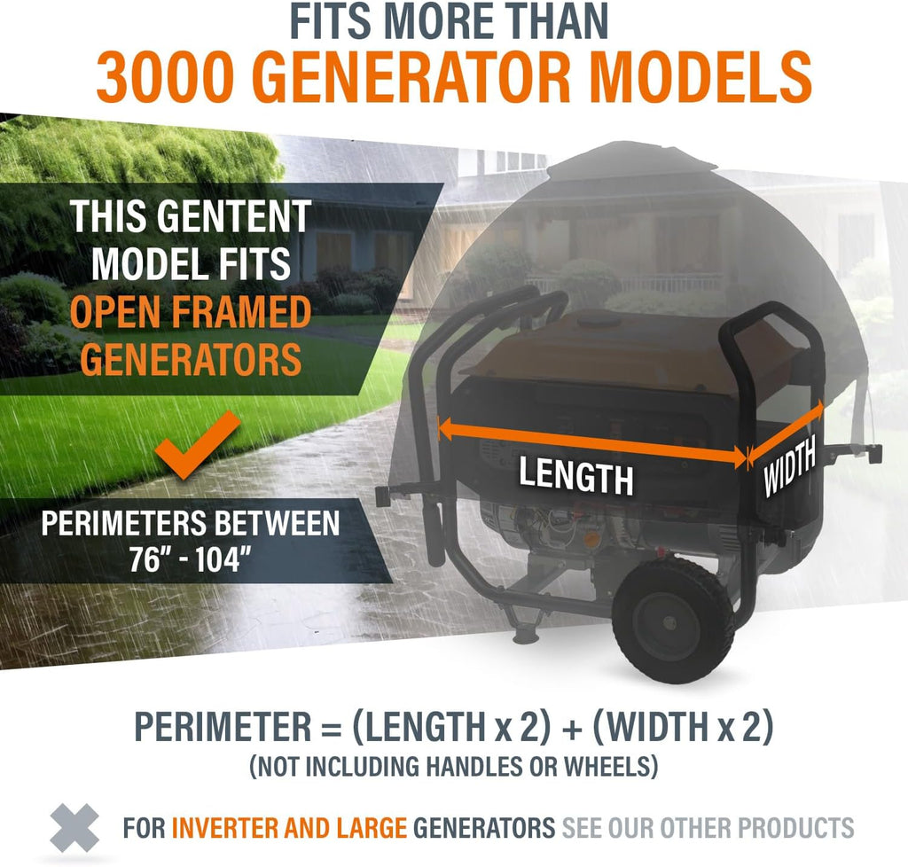 GenTent Open Frame Running Cover - Universal Adapter Kit Generator Tent (Onyx, Original - Plus)