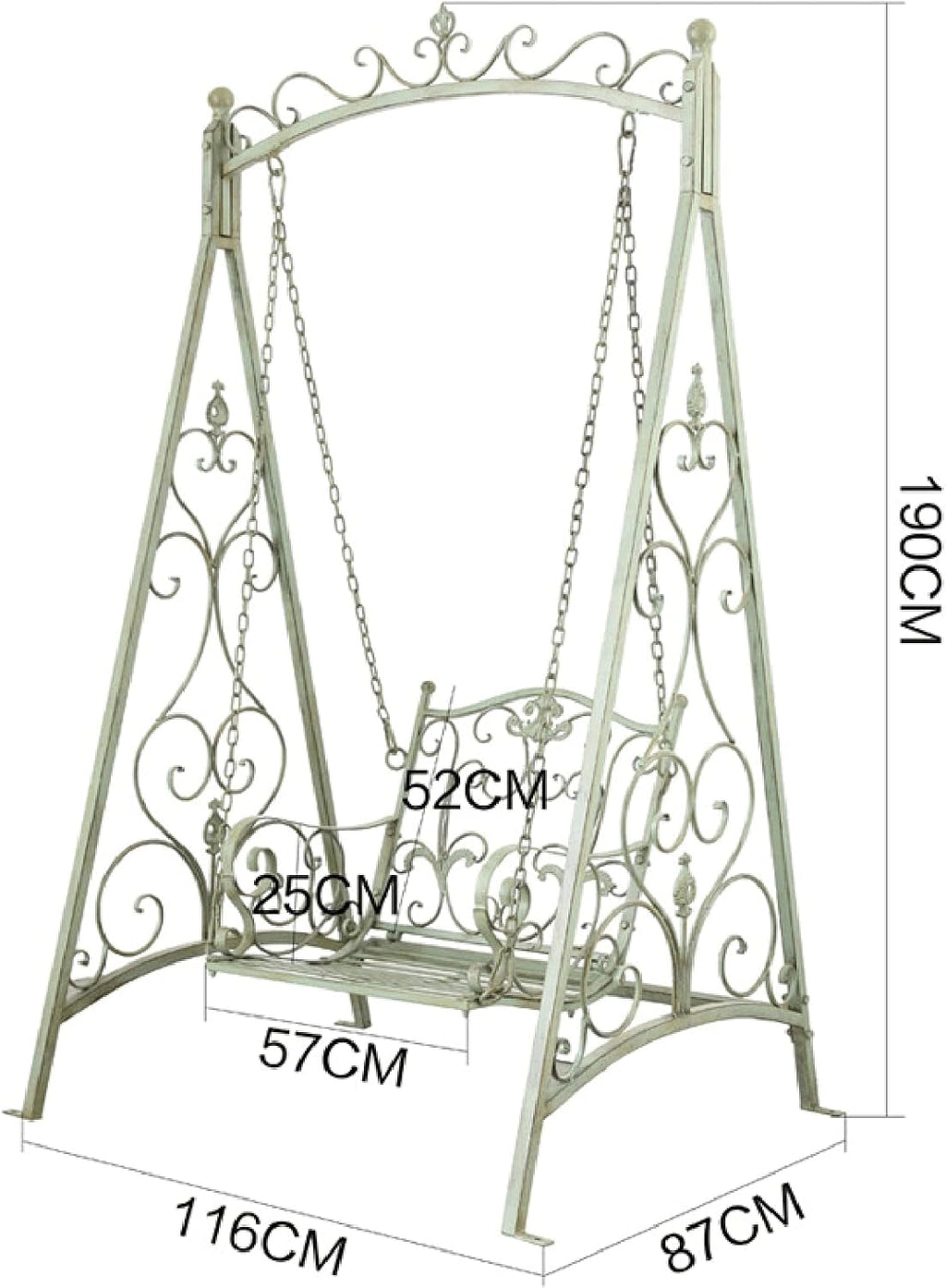 Swing Chair, Retro Wrought Iron Outdoor Single Swing Hanging Basket Rocking Chair, Courtyard Garden Chair Children's Hanging Chair