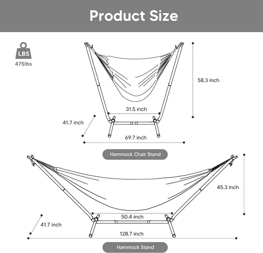 SUNCREAT 2-in-1 Convertible Portable Double Hammock with Stand Included, Outdoor Hammock and Stand, Patented, Sea Blue