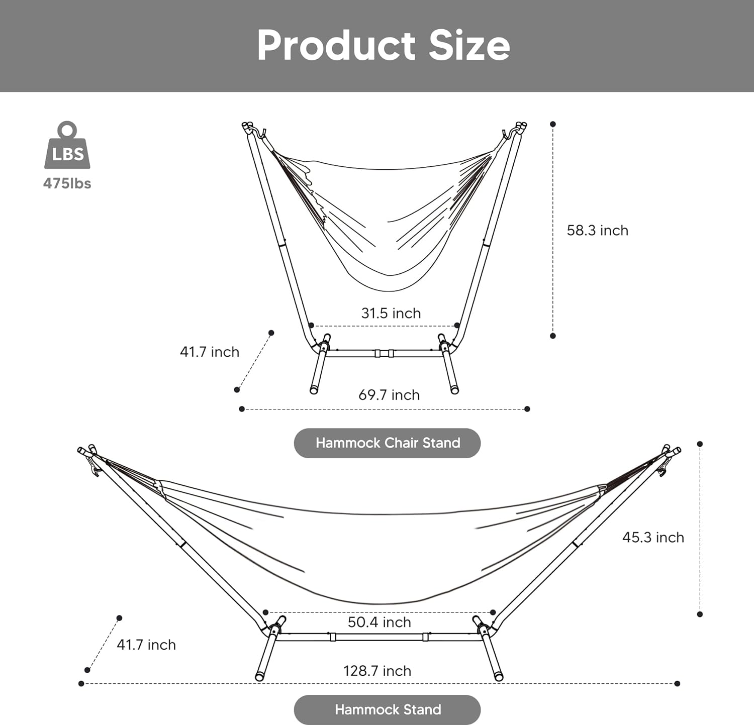 SUNCREAT 2-in-1 Hammocks Convertible Portable Double Hammock with Stand, Outdoor Hammock with Stand Included, Patented, Natural