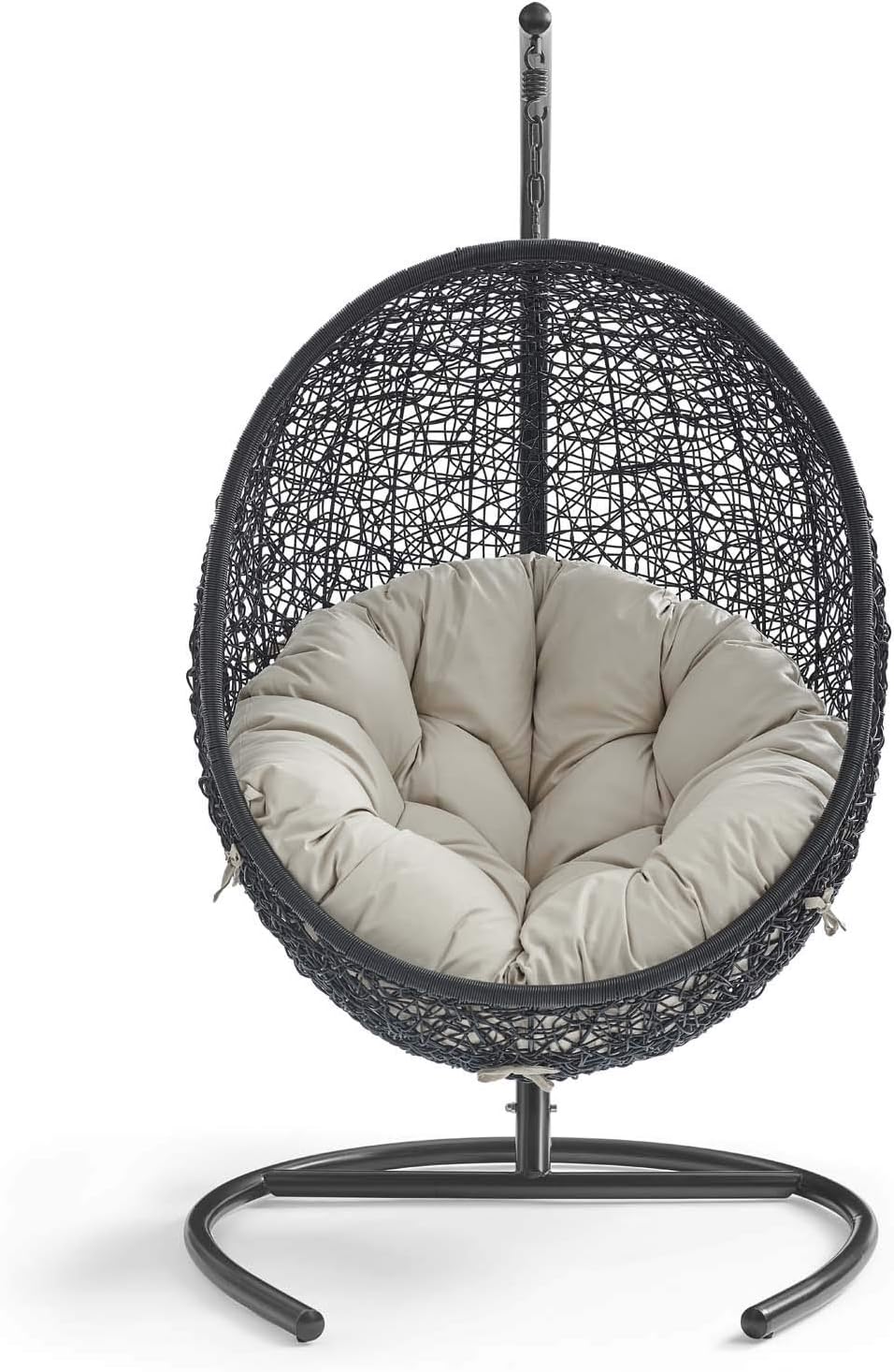 Modway EEI-739-BEI-SET Encase Swing Outdoor Patio Lounge Chair, With Stand, Beige
