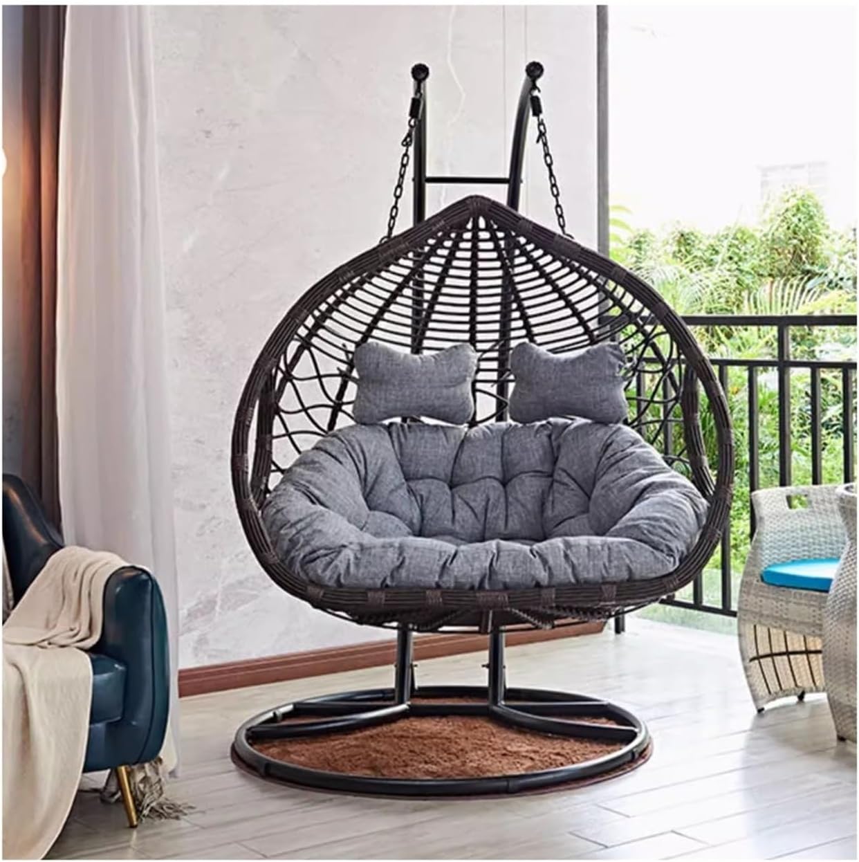 Rattan Chair Hanging Chair Household Rocking Chair Hanging Basket Chair Indoor Swing Rocking Chair Rocking Basket Chair Balcony Hanging Basket Chair Modern Accent Chair for Living Room